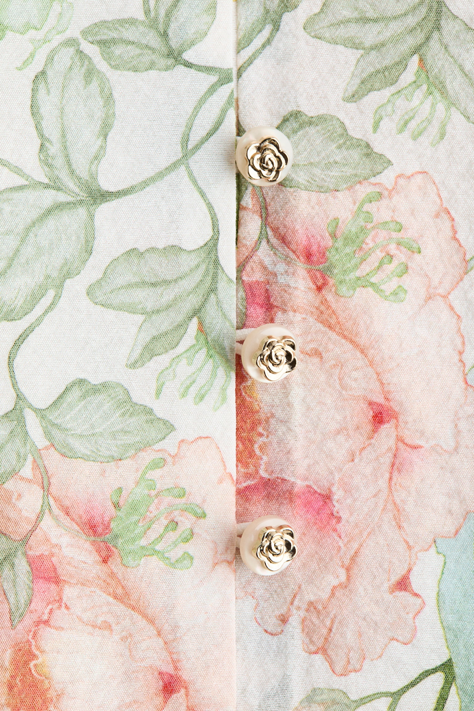 Balloon-sleeved tunic dress - Cream/Floral - 2