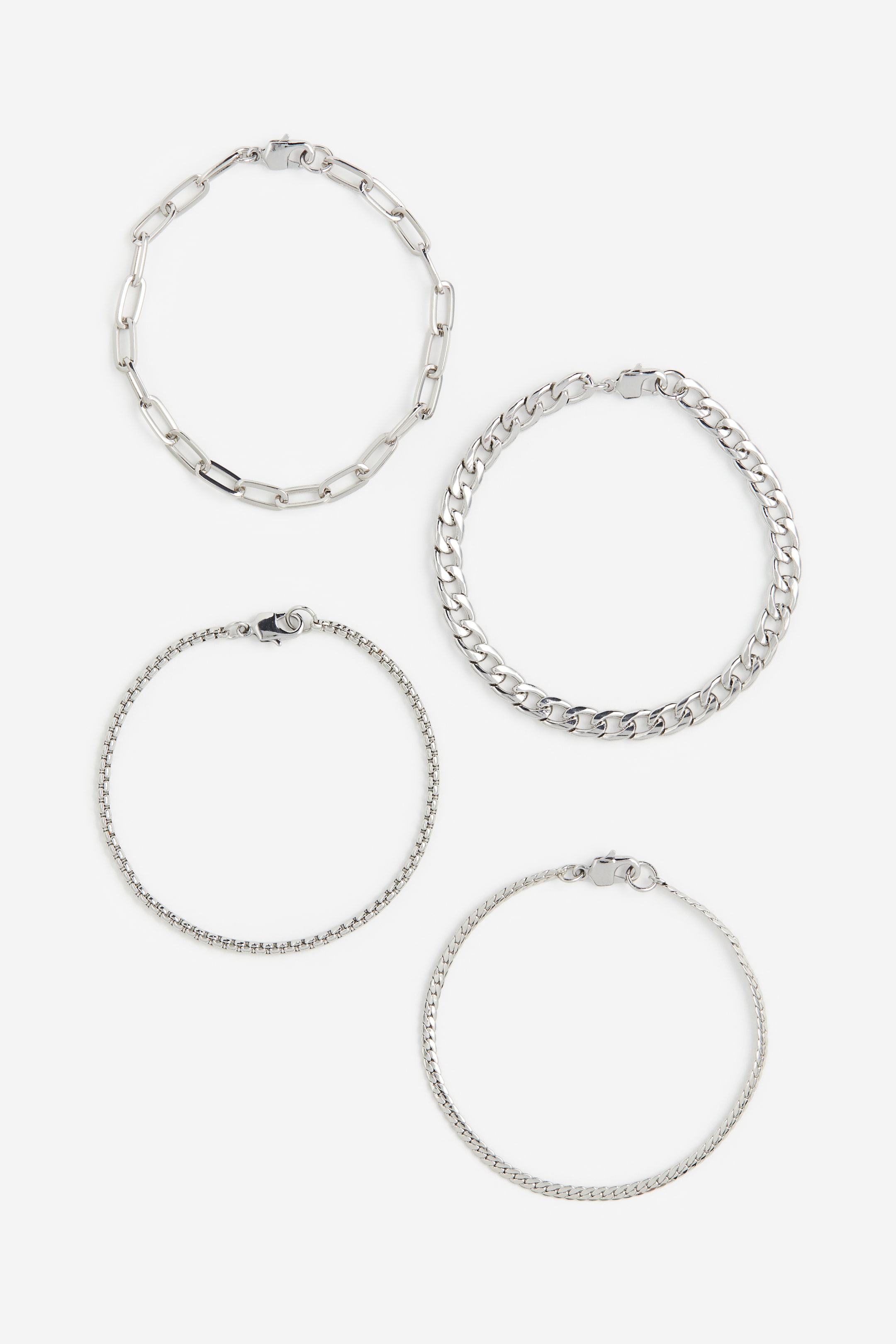 View larger image: 4-pack bracelets - Silver-coloured - Men | H&M MY 1