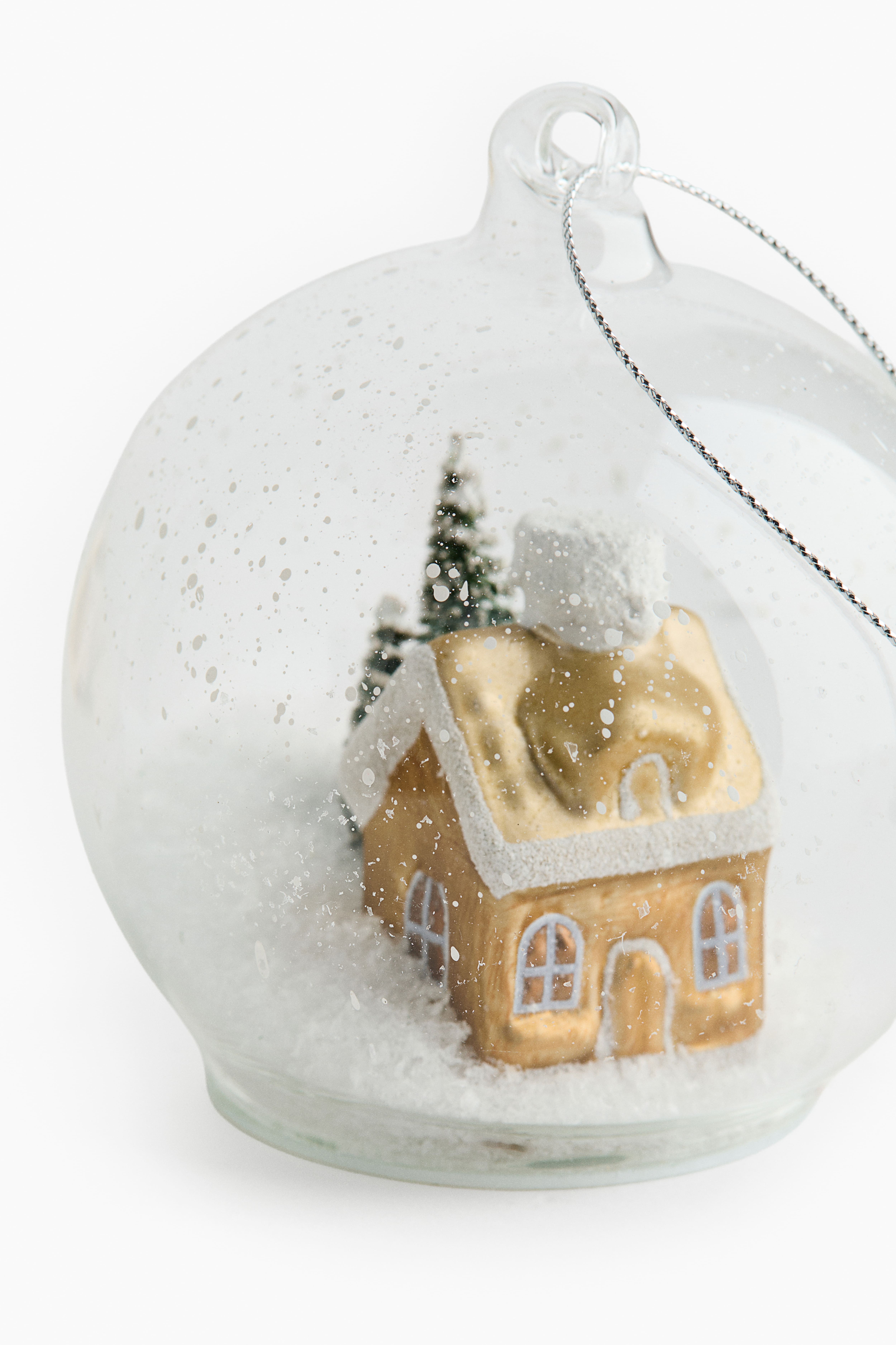 Snow-Detail Glass Ornament