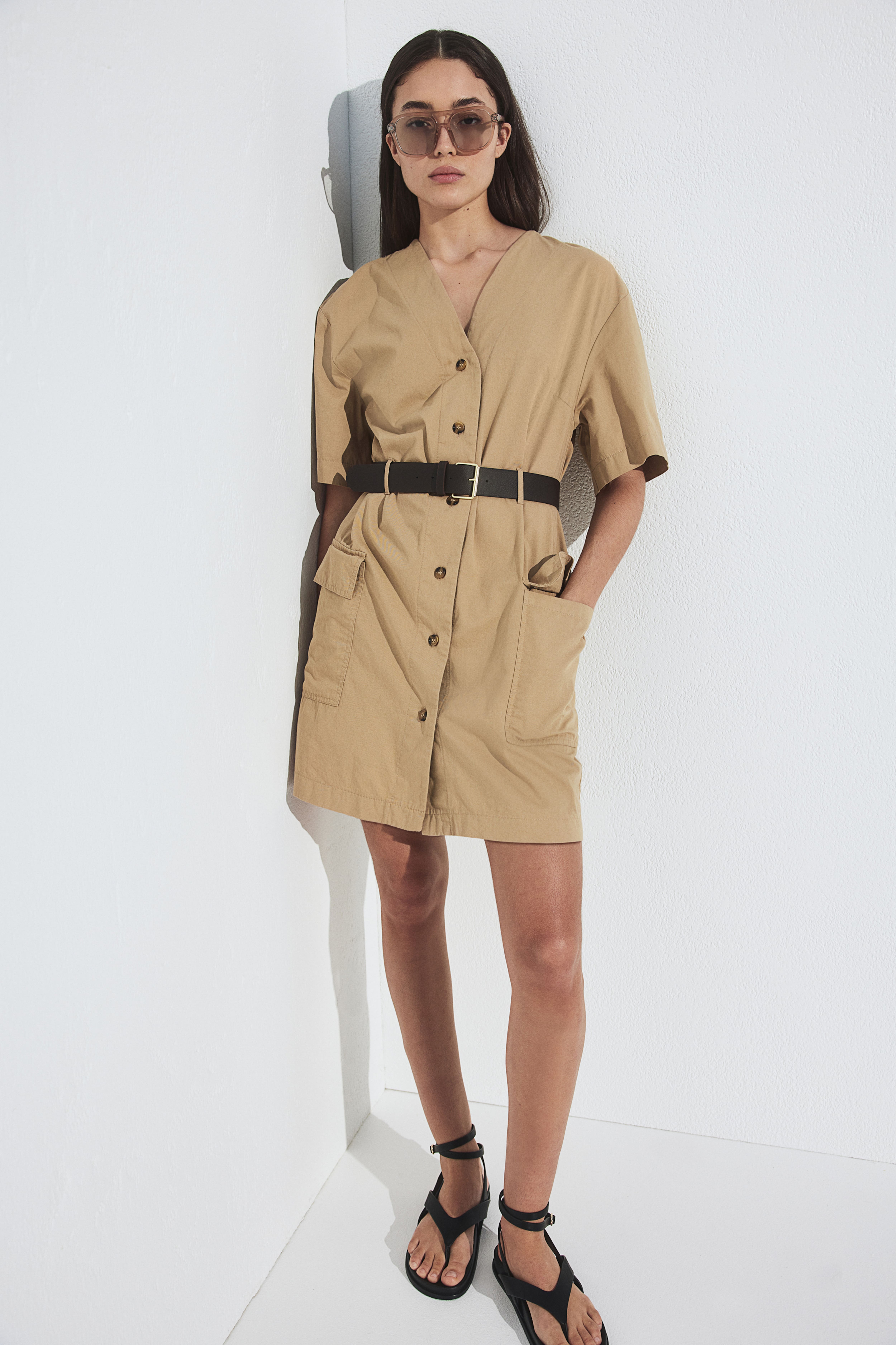 belted utility dress