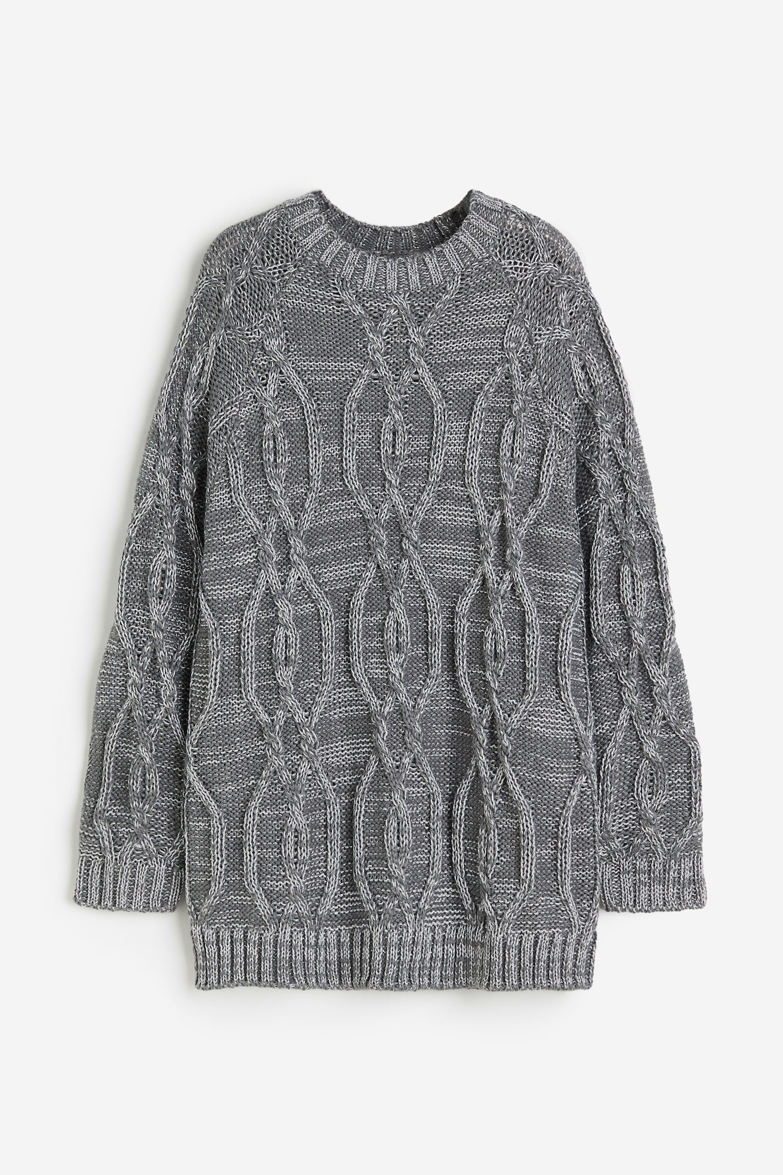 Oversized shimmering metallic jumper - Grey marl/Light grey - 1