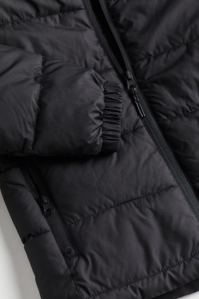 Quilted puffer jacket - Black - 5