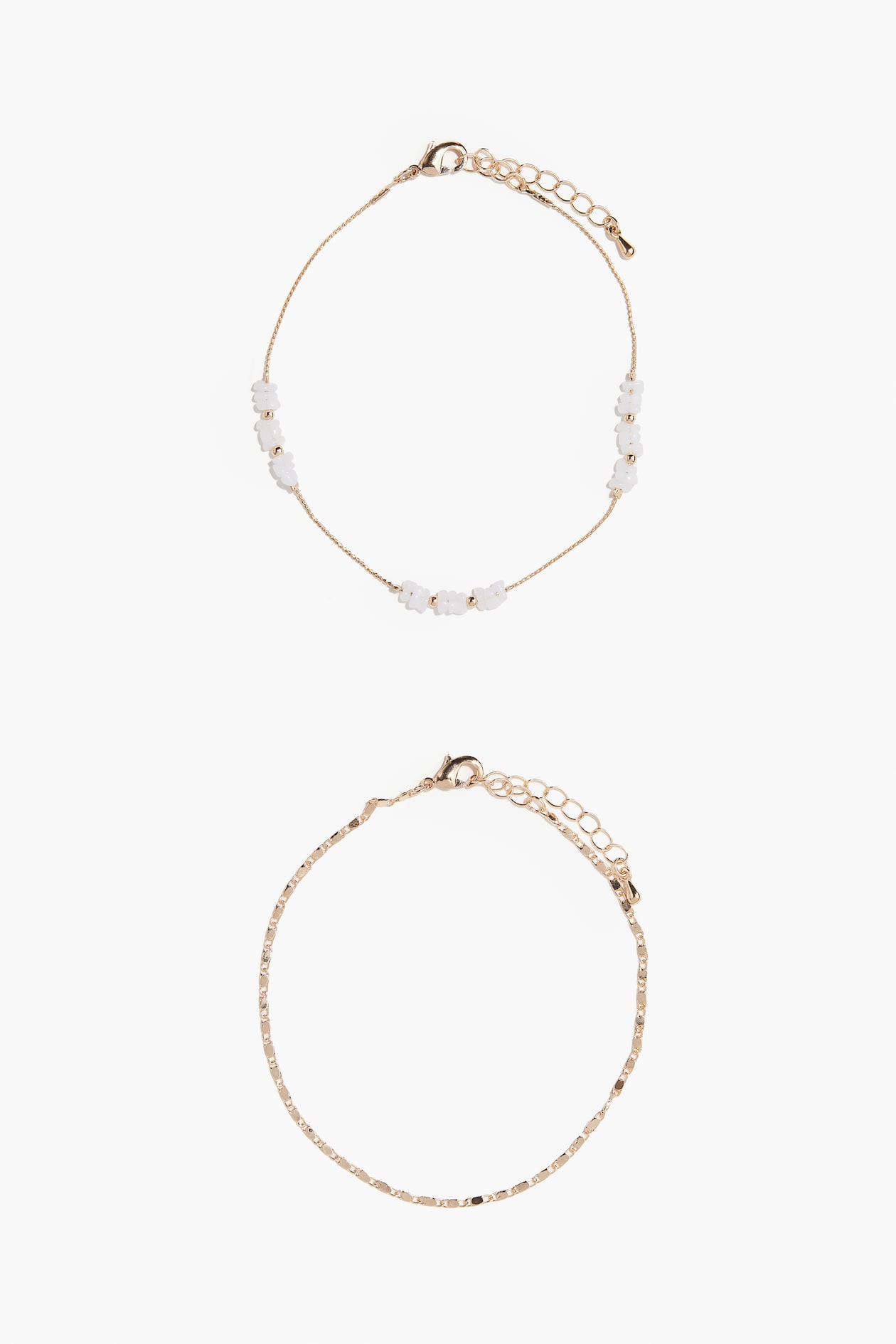 2pack anklets Goldcoloured/White Ladies H&M GB