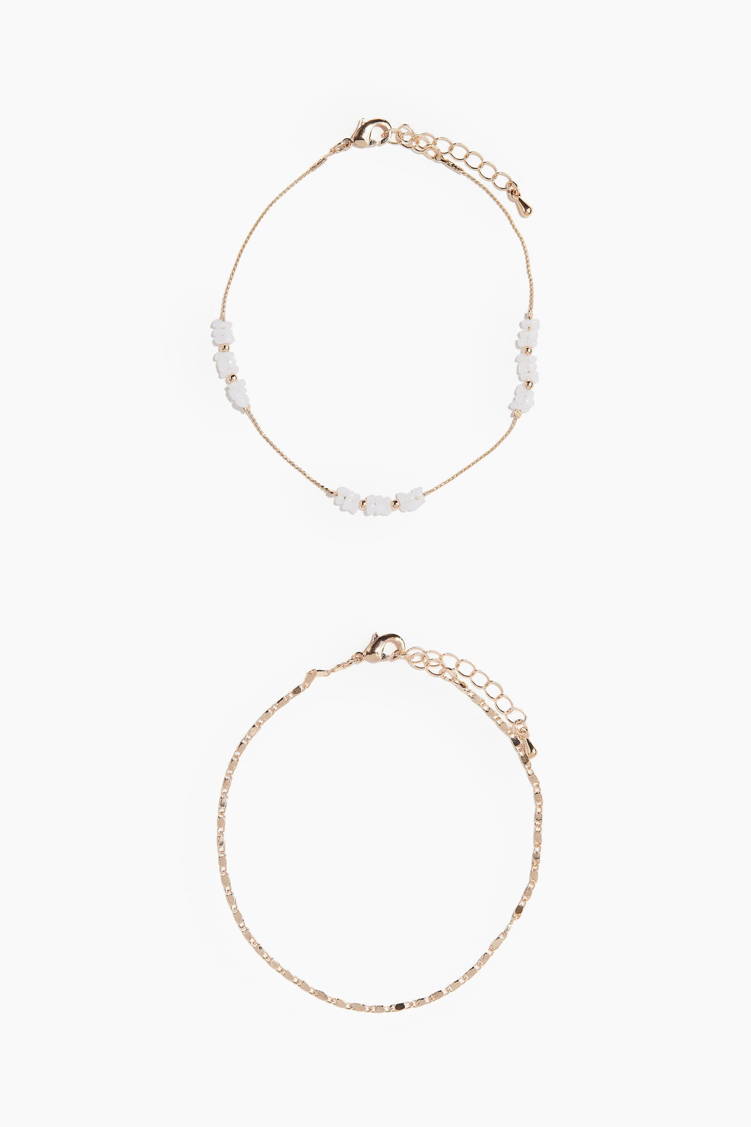 2-pack Anklets - Gold colour/White - 1