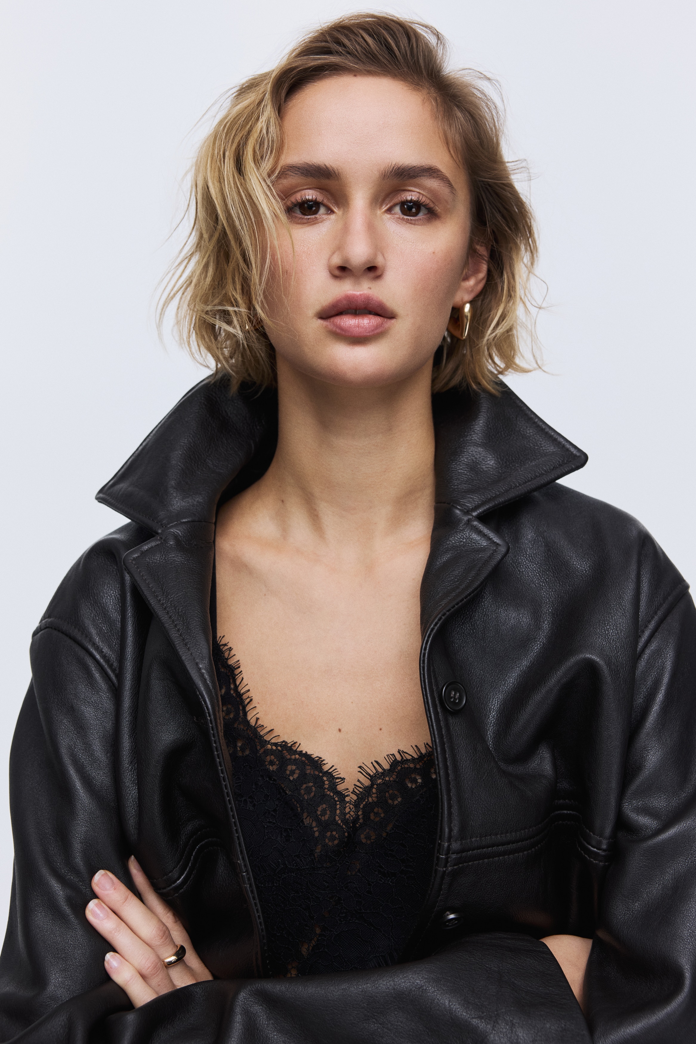 Lace-trimmed strappy top
