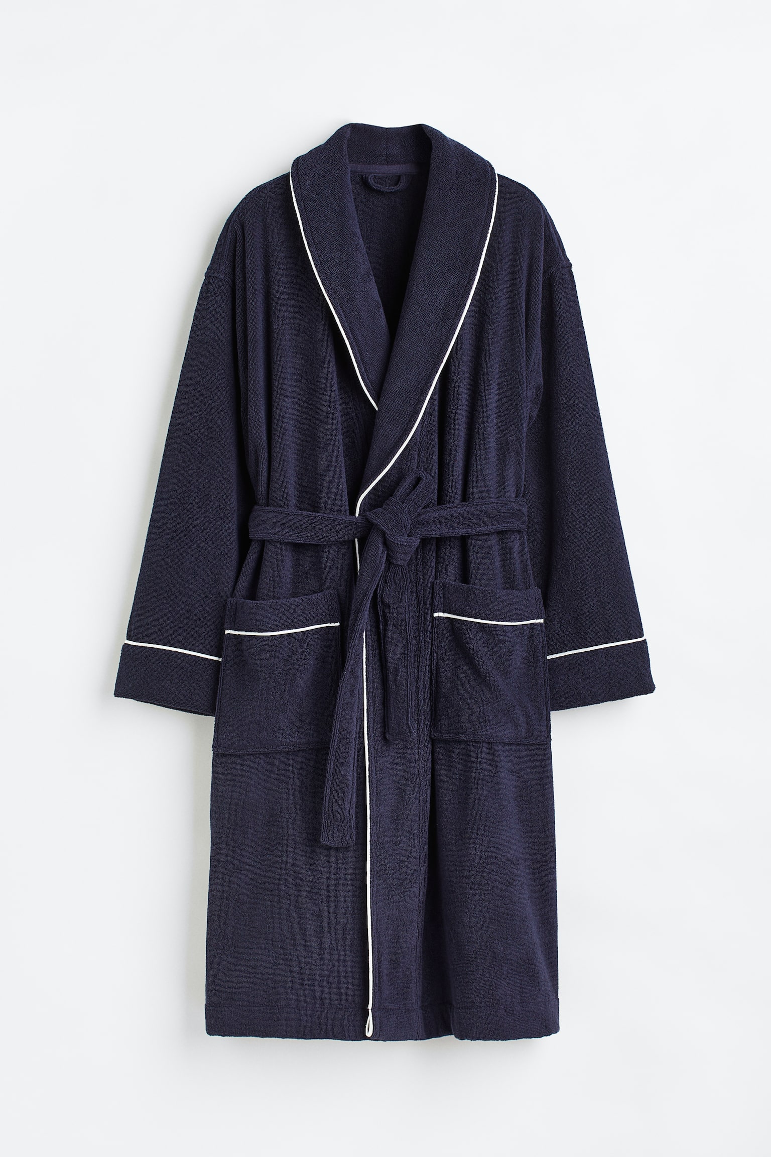 Terry dressing gown - Dark blue - 1