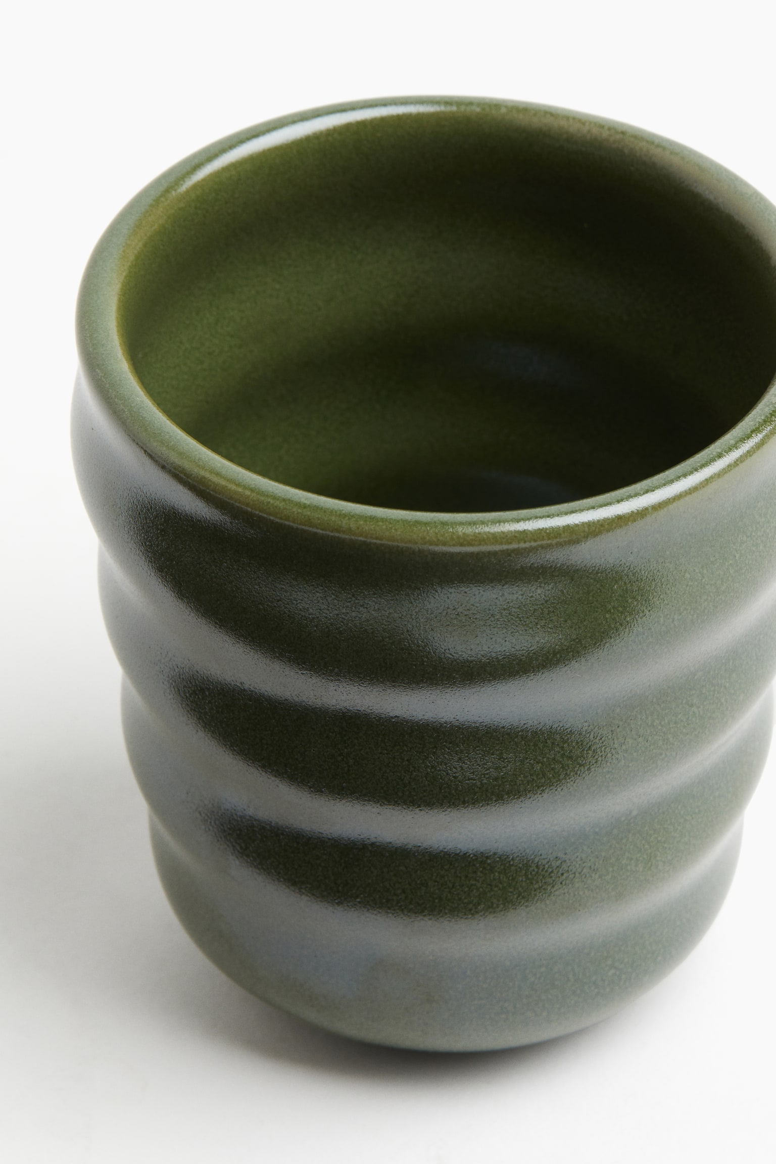 Fluted stoneware mug - Green/Mole/Brown - 3