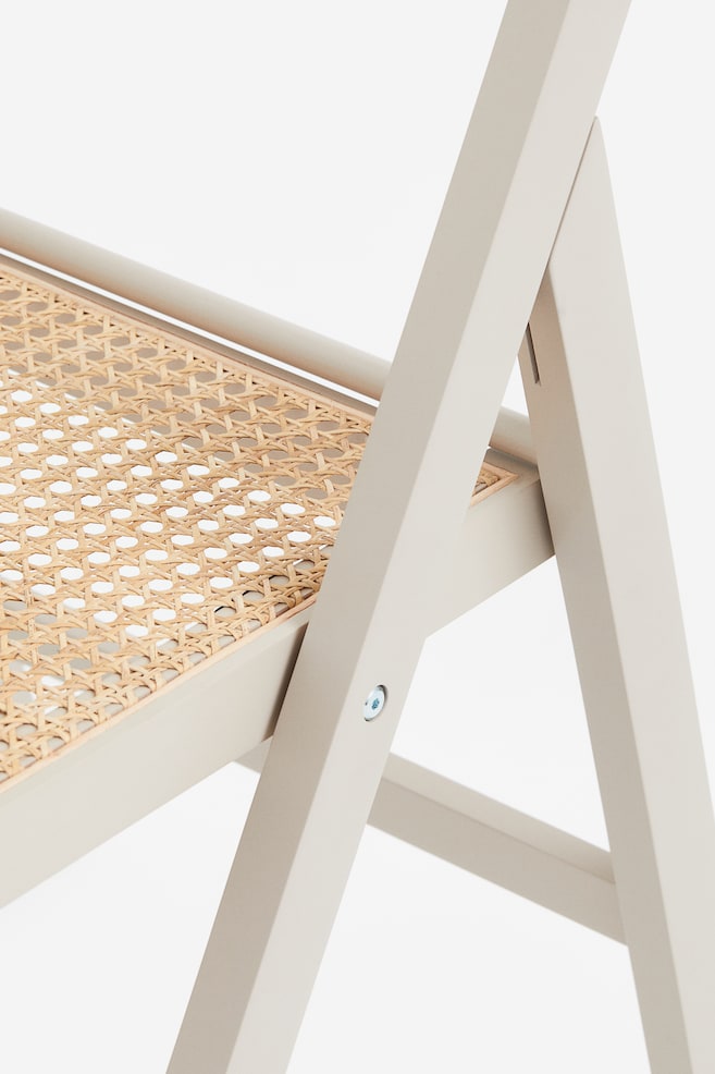 Wooden folding chair - Light greige/Black/Rattan/Brown/Rattan - 4