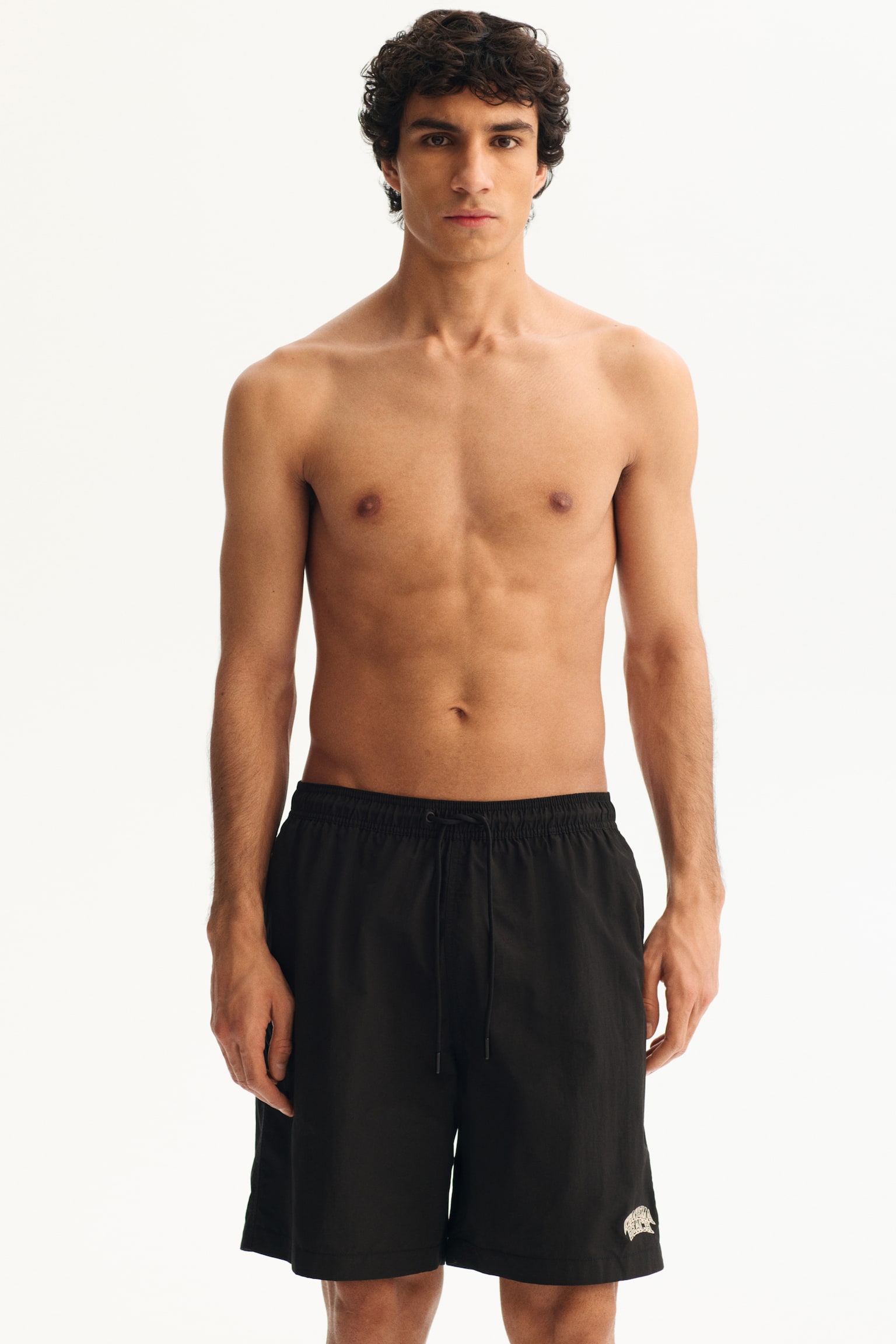 Long Swim shorts - Black/Dark blue - 1