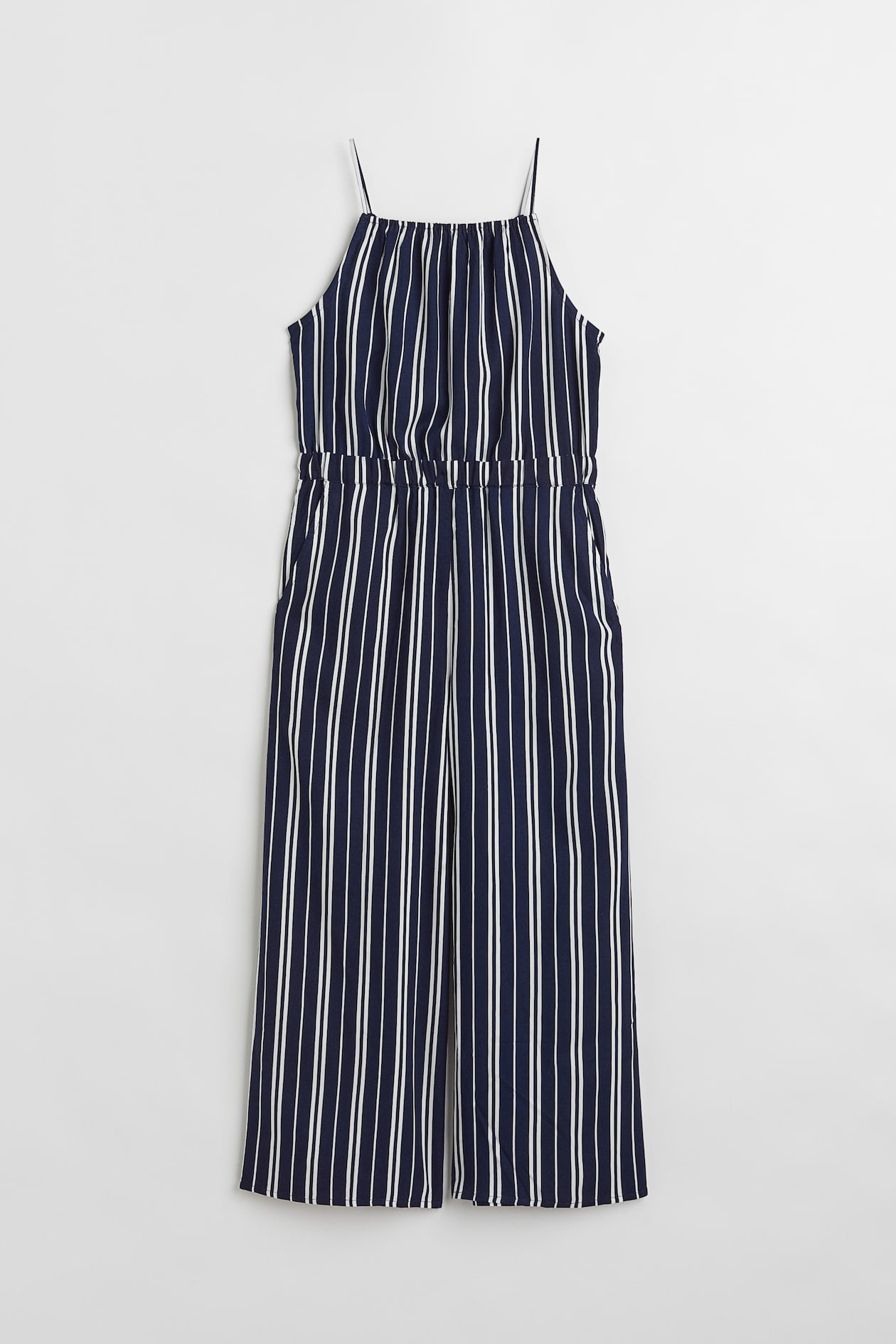 Crop Jumpsuit - Square Neckline - Sleeveless - Dark blue/striped - Kids ...