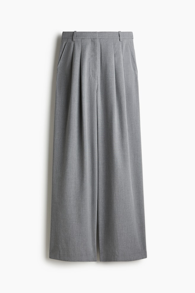 Wide-leg Pants - Gray/Light taupe/Gray melange - 1