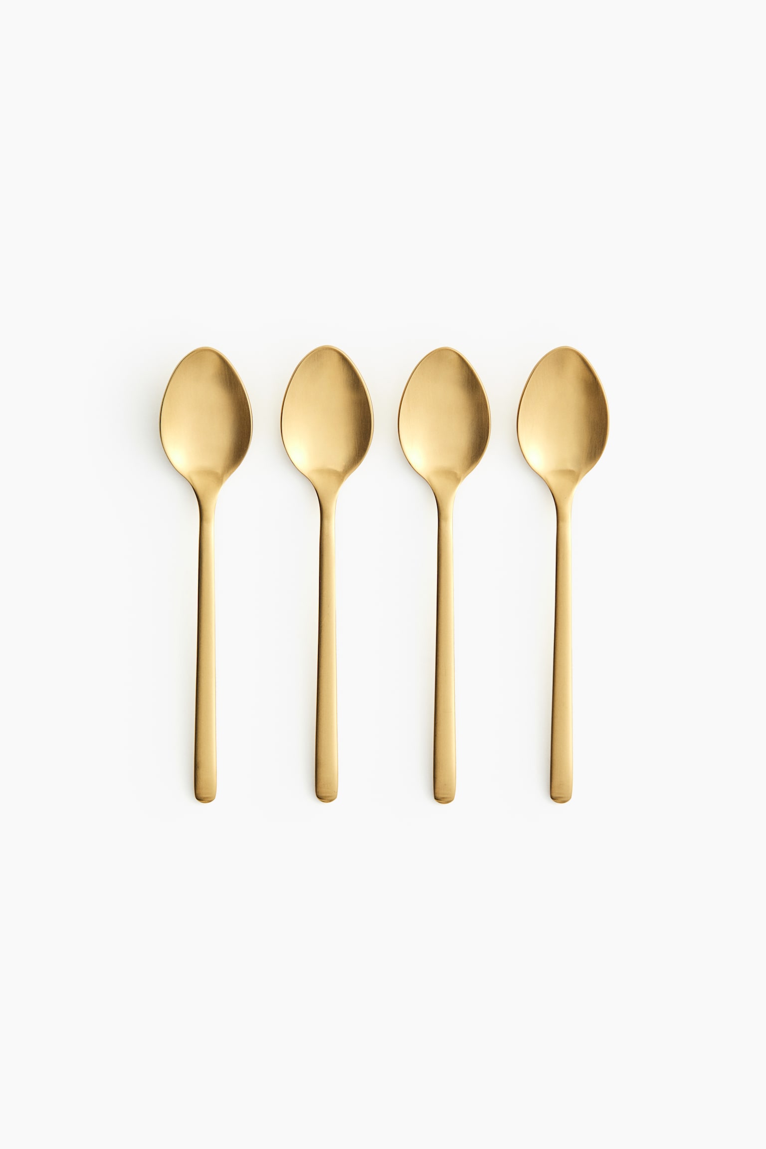 4-pack teaspoons - Gold-coloured/Matt/Black/Matt/Gold-coloured/Polished/Silver-coloured/Matt - 1