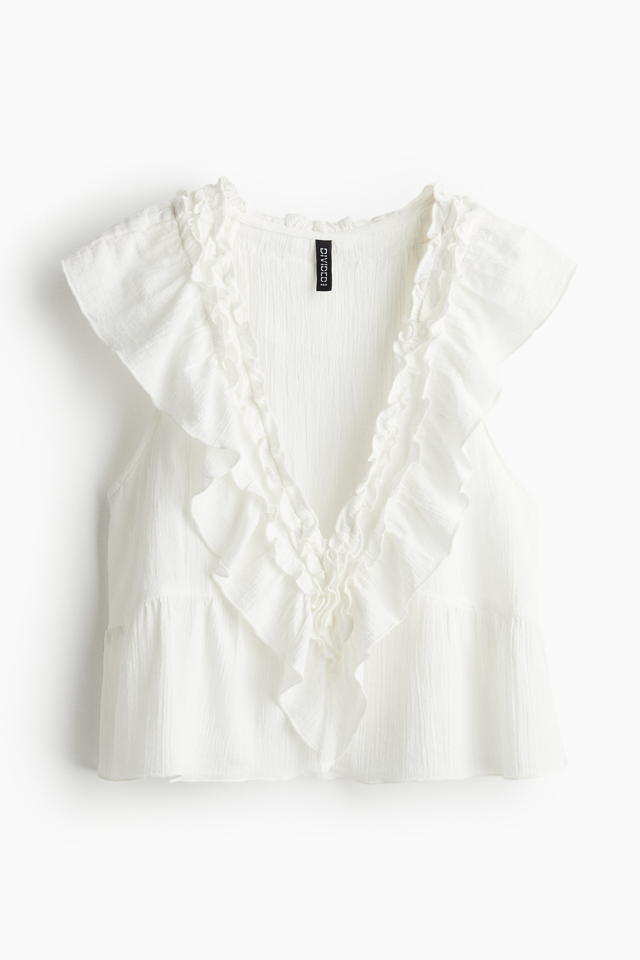 Ruffle-trimmed Cotton Top