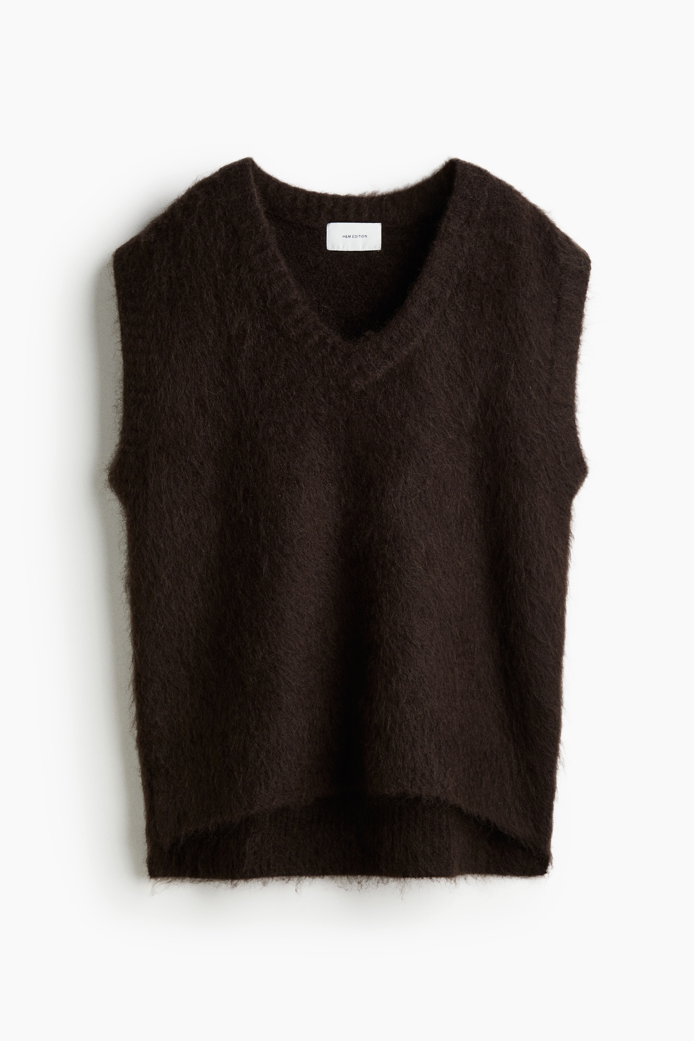  A/W 2025完売‼️モヘアブレンドプルオーバーベストXS モヘアブレンドプルオーバーベスト - ダークブラウン - レディース
