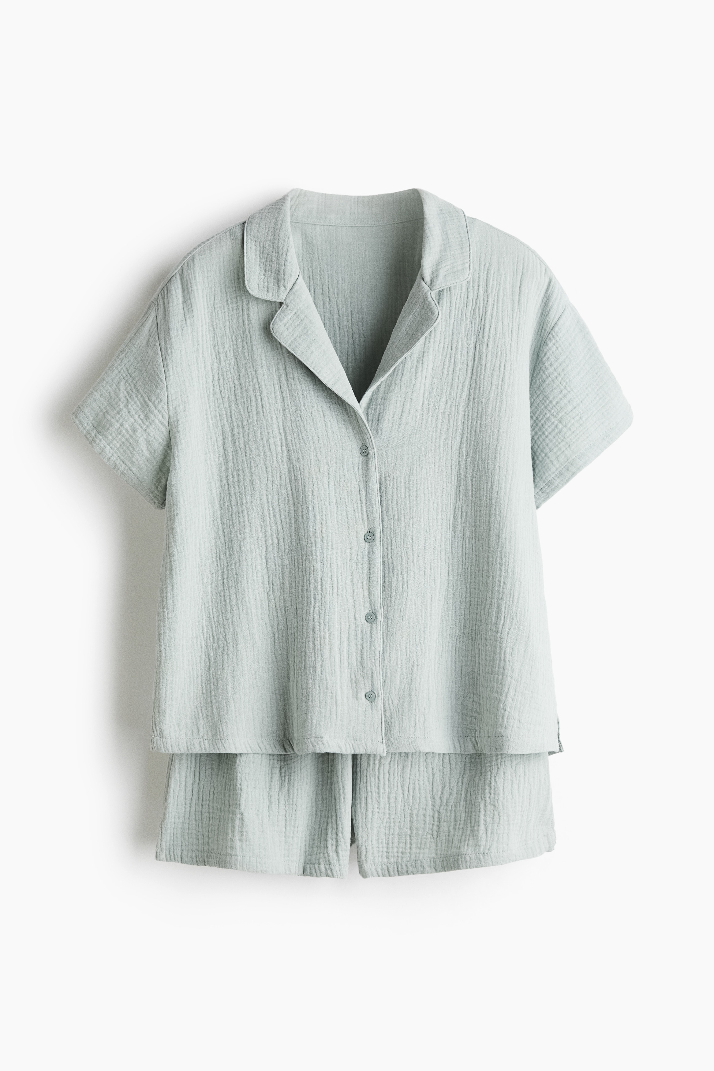 Cotton Muslin Pyjama Set - Light turquoise/Powder pink/Stripe/Light pink/Dark grey