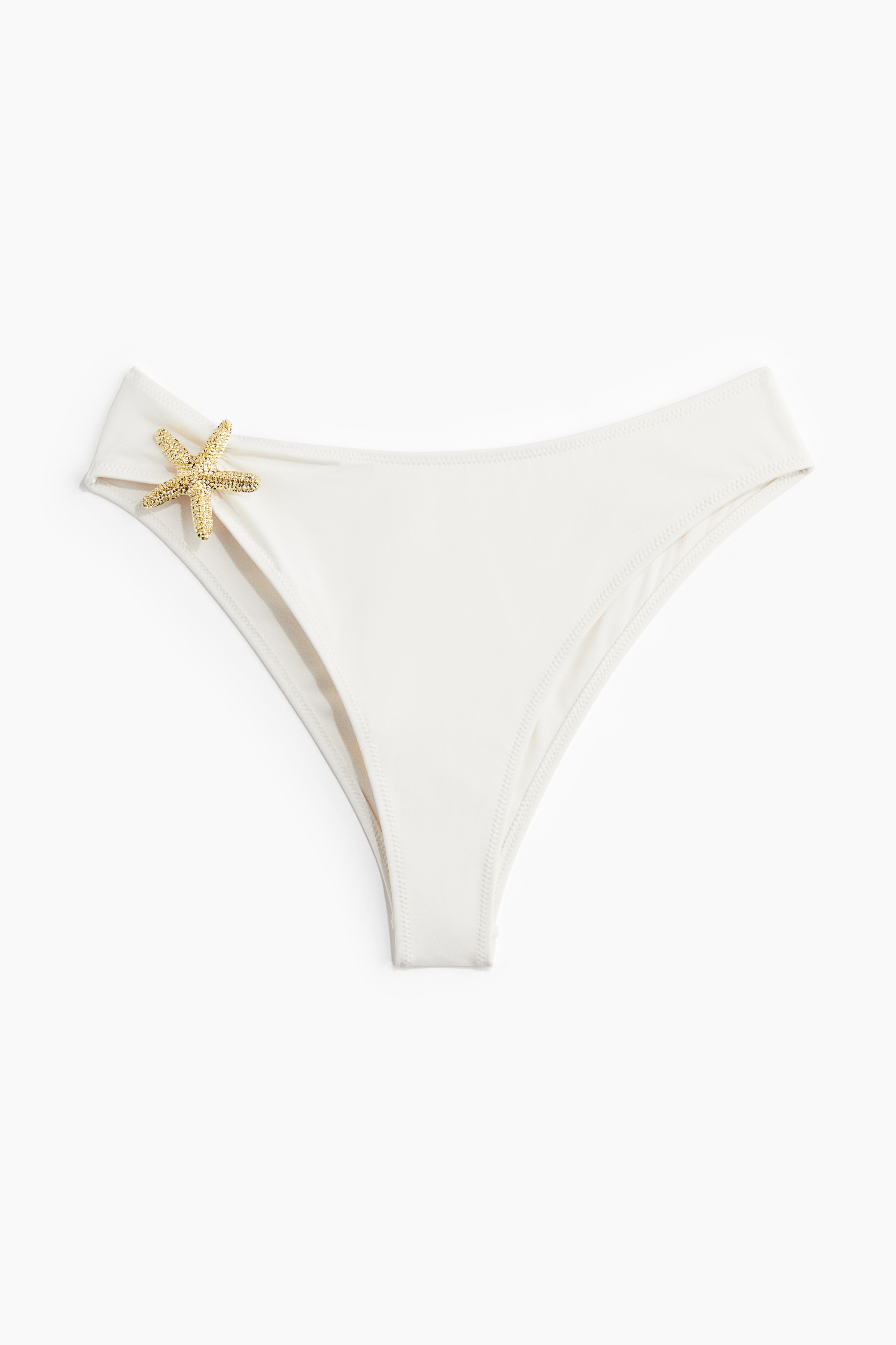 Starfish-detail Brazilian bikini bottoms - Cream