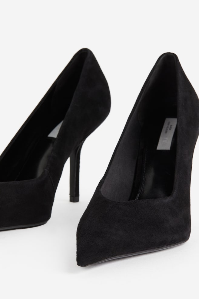 Suede court shoes - Black - 5