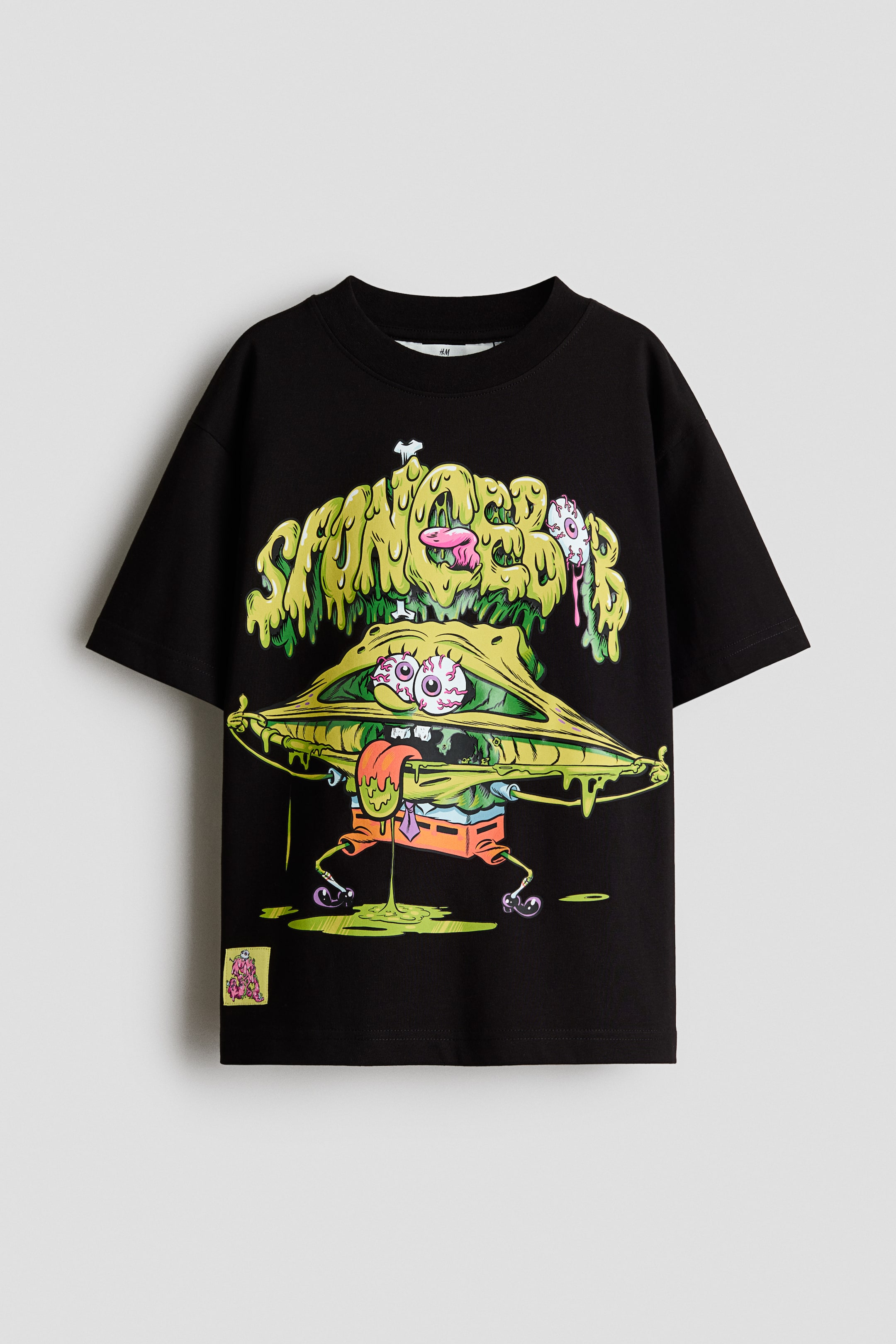Переглянути збільшене зображення: Футболка з принтом - Black/SpongeBob SquarePants - Kids | H&M UA 1