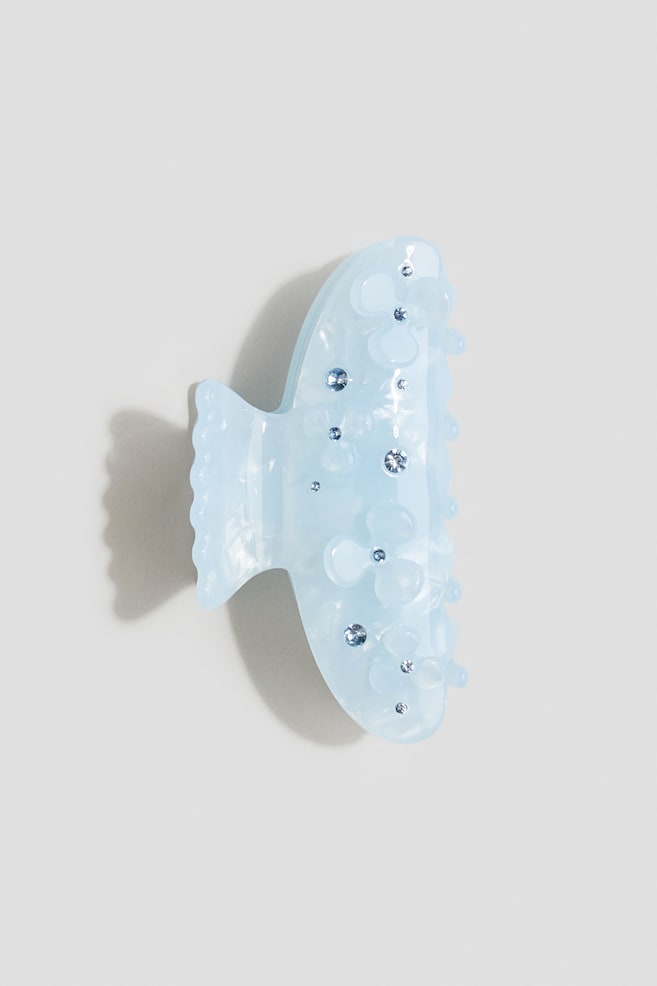 Embellished hair claw - Light blue - 1