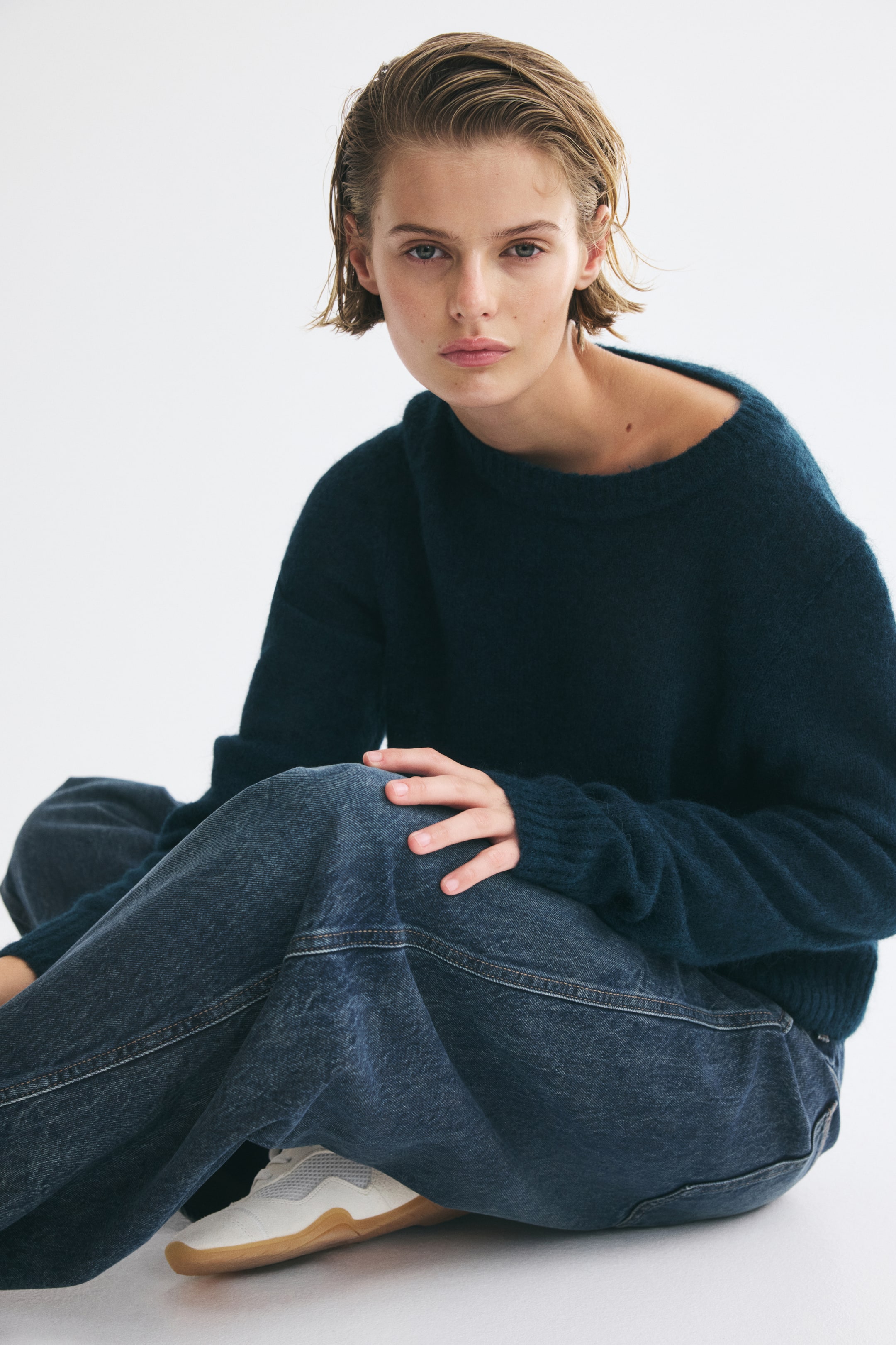 View larger image: Fitted jumper - Navy blue - Ladies | H&M 1