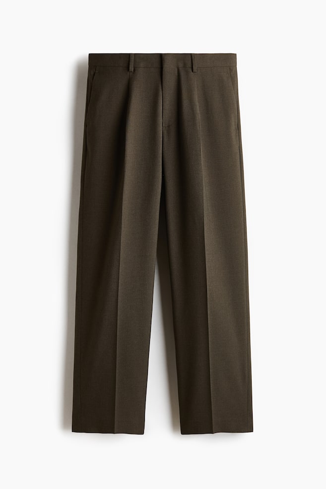 Pantalon chic coupe classique - Vert kaki foncé/Noir - 1