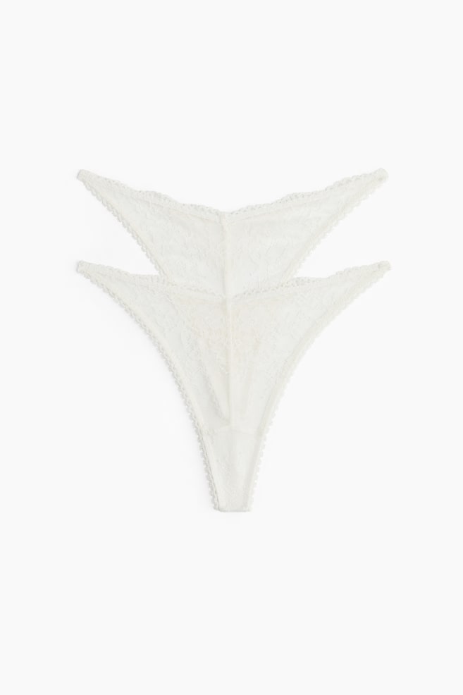 Set van 2 kanten slips - Tanga Thong - Wit - 1