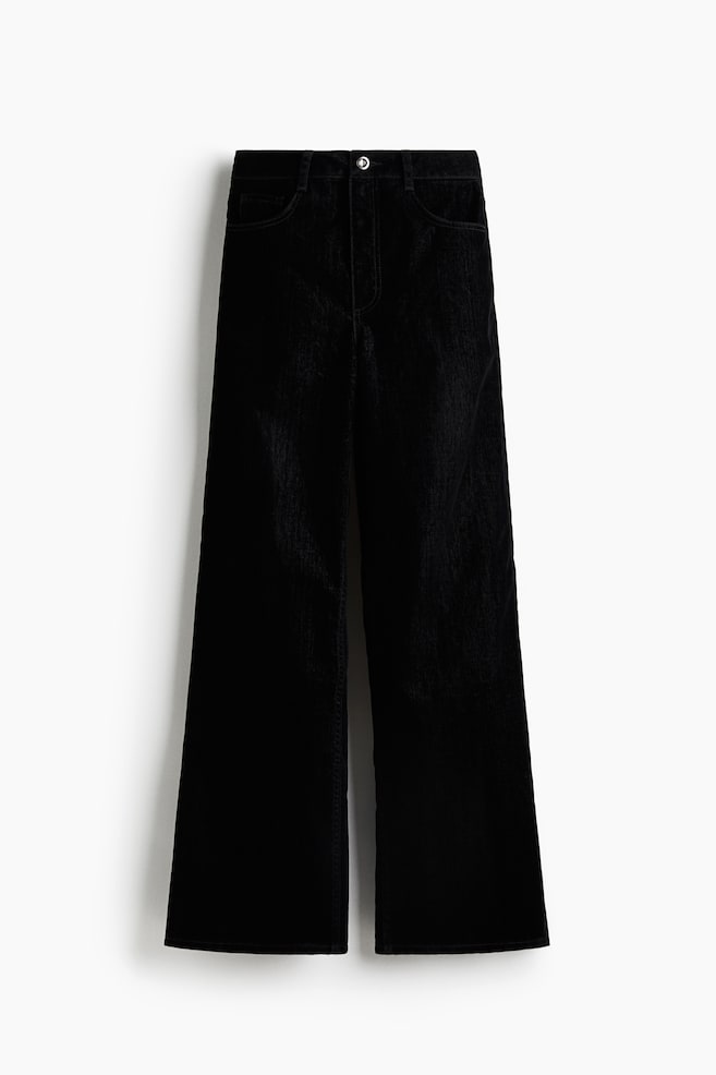 Flocked Wide Ultra High Jeans - Nero - 1