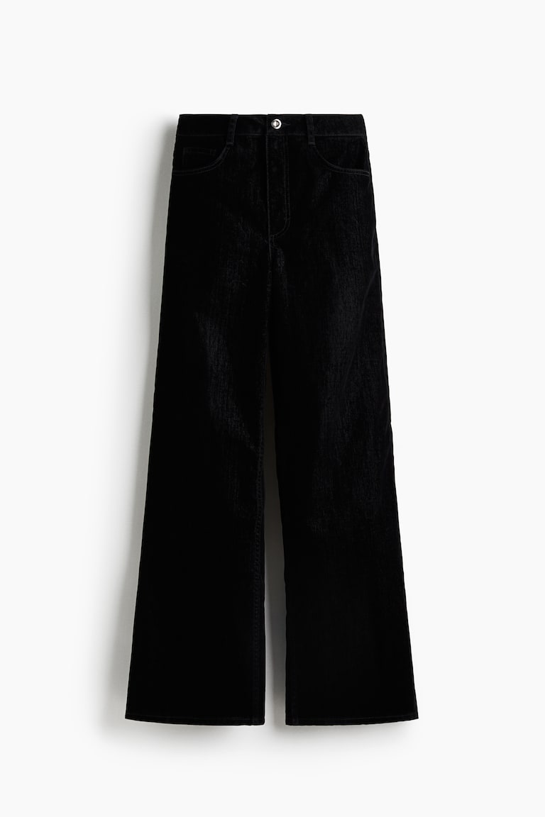 Flocked Wide Ultra High Jeans