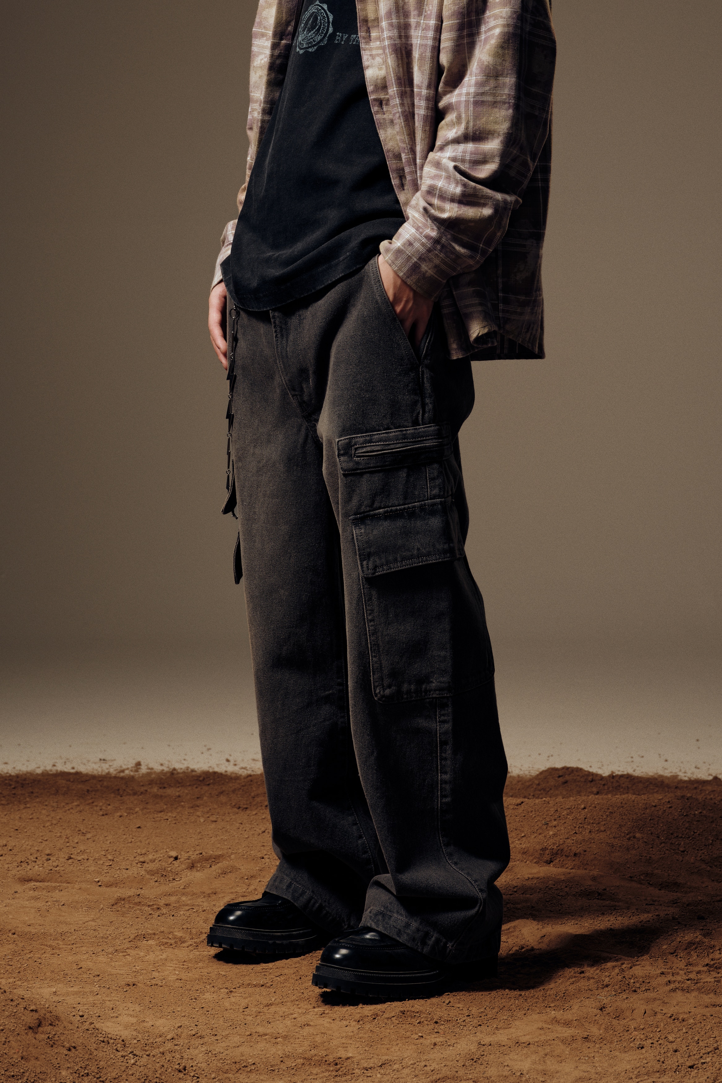 ルーズカーゴデニム - デニムグレー - Men | H&M JP