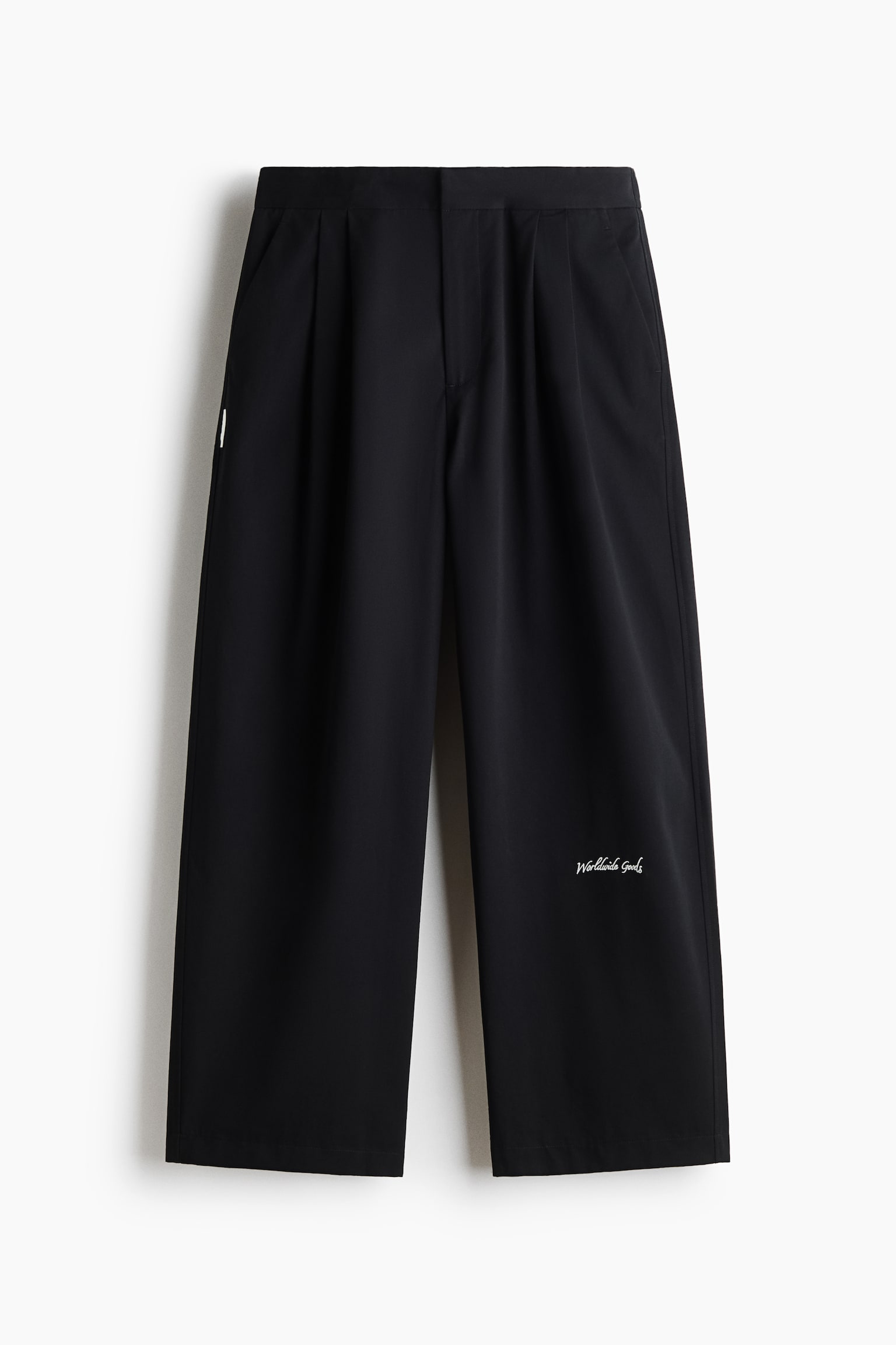 Hose mit Stickdetail in Loose Fit - Schwarz/Worldwide Goods