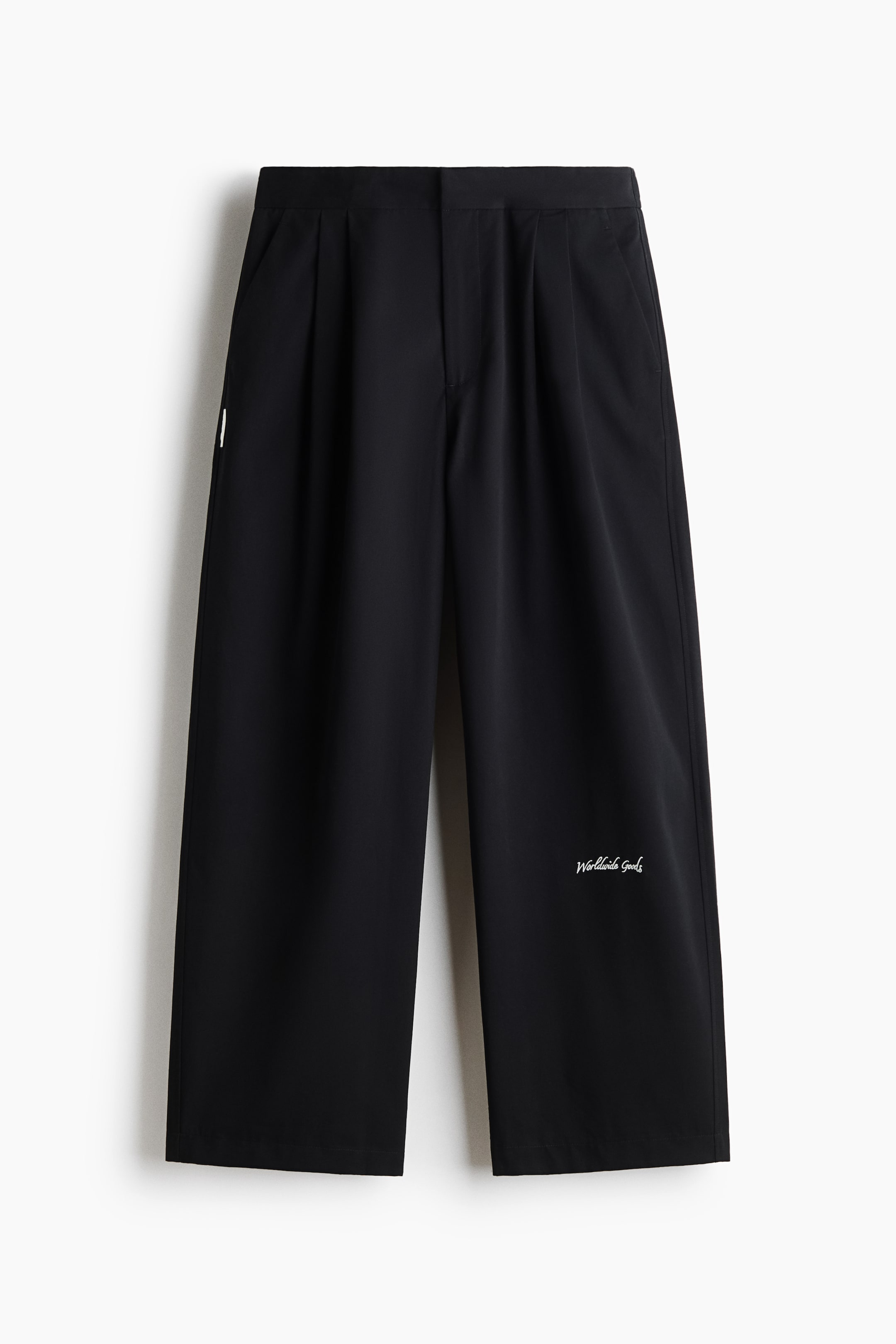 View larger image: Loose Fit Embroidery-detail trousers - Black/Worldwide Goods - Men | H&M 1
