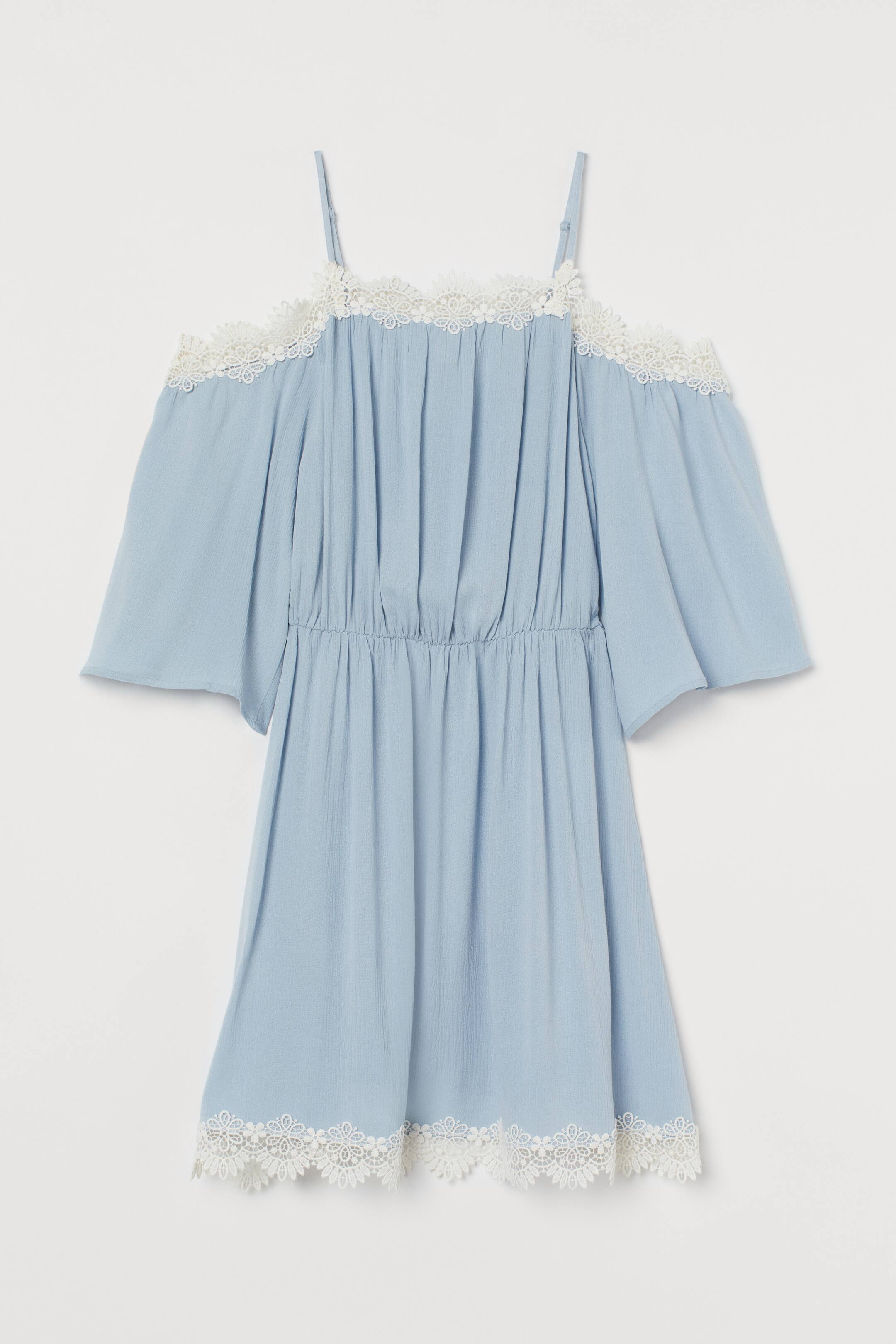 View larger image: Cold shoulder dress - Light blue - Ladies | H&M HK 1