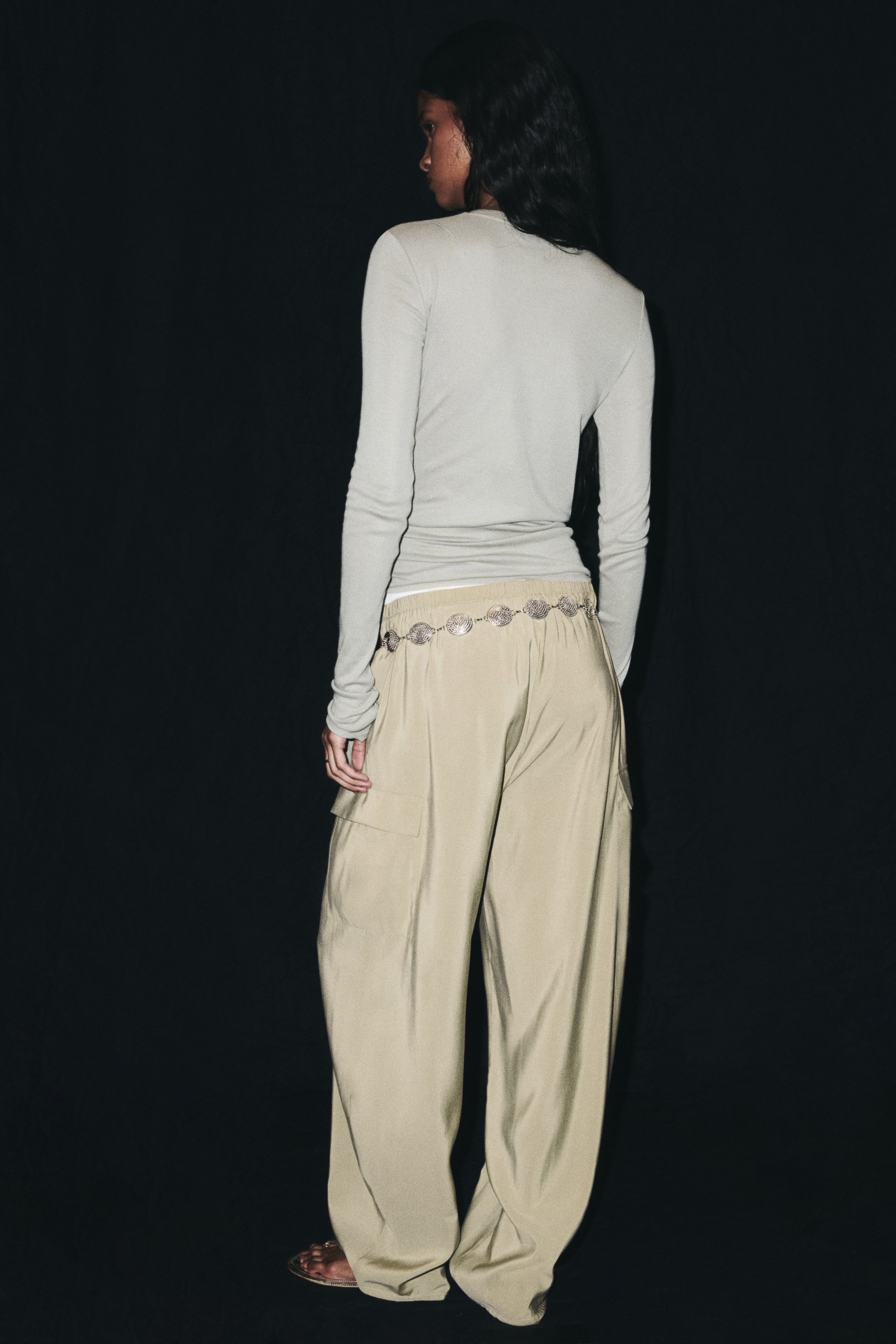 Viscose-Blend Pull-On Pants