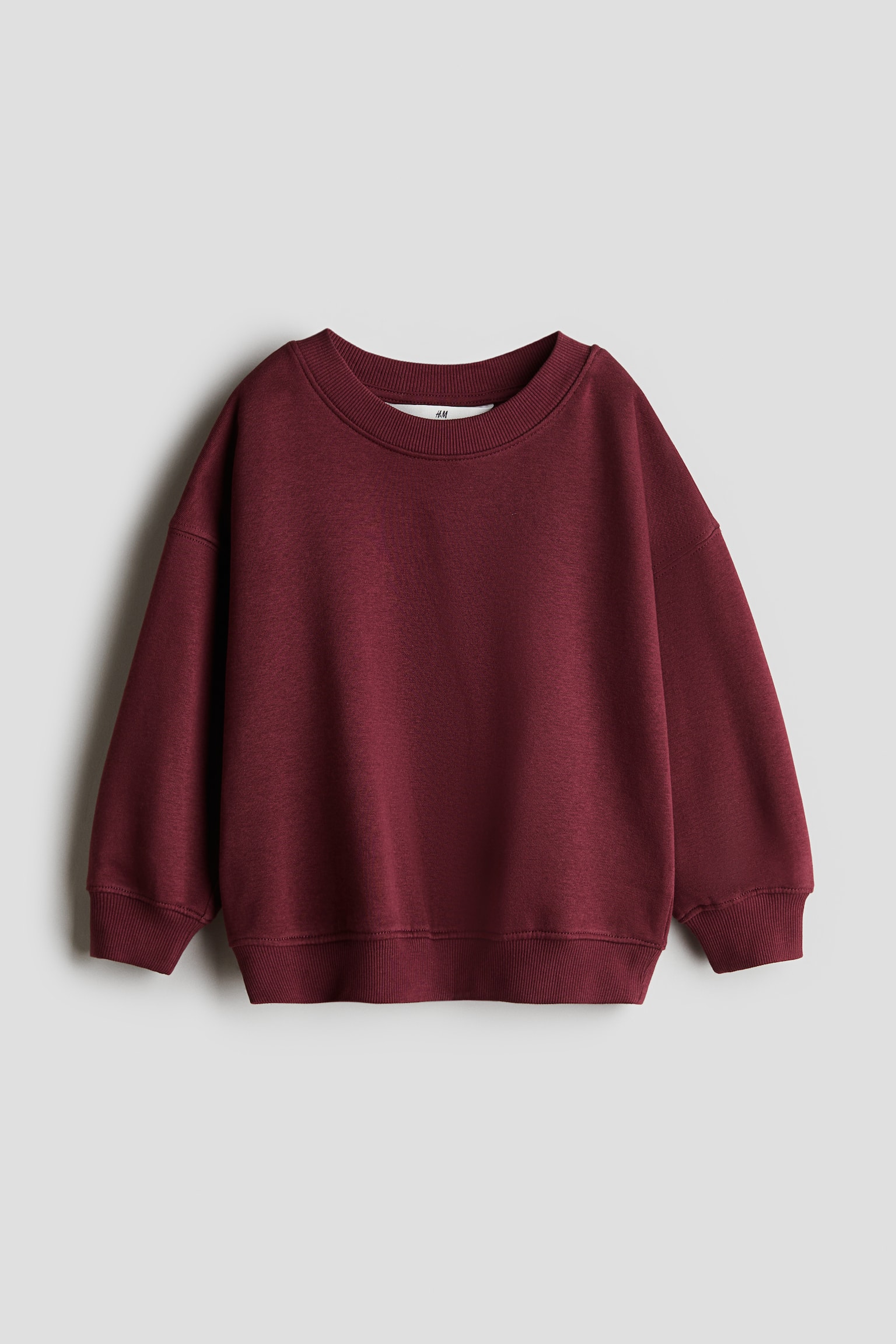 Oversized crew-neck sweatshirt - Dark red/Light brown/Striped/Dark green/Striped/Blue/Light green/Mole/Green/Light grey marl - 1