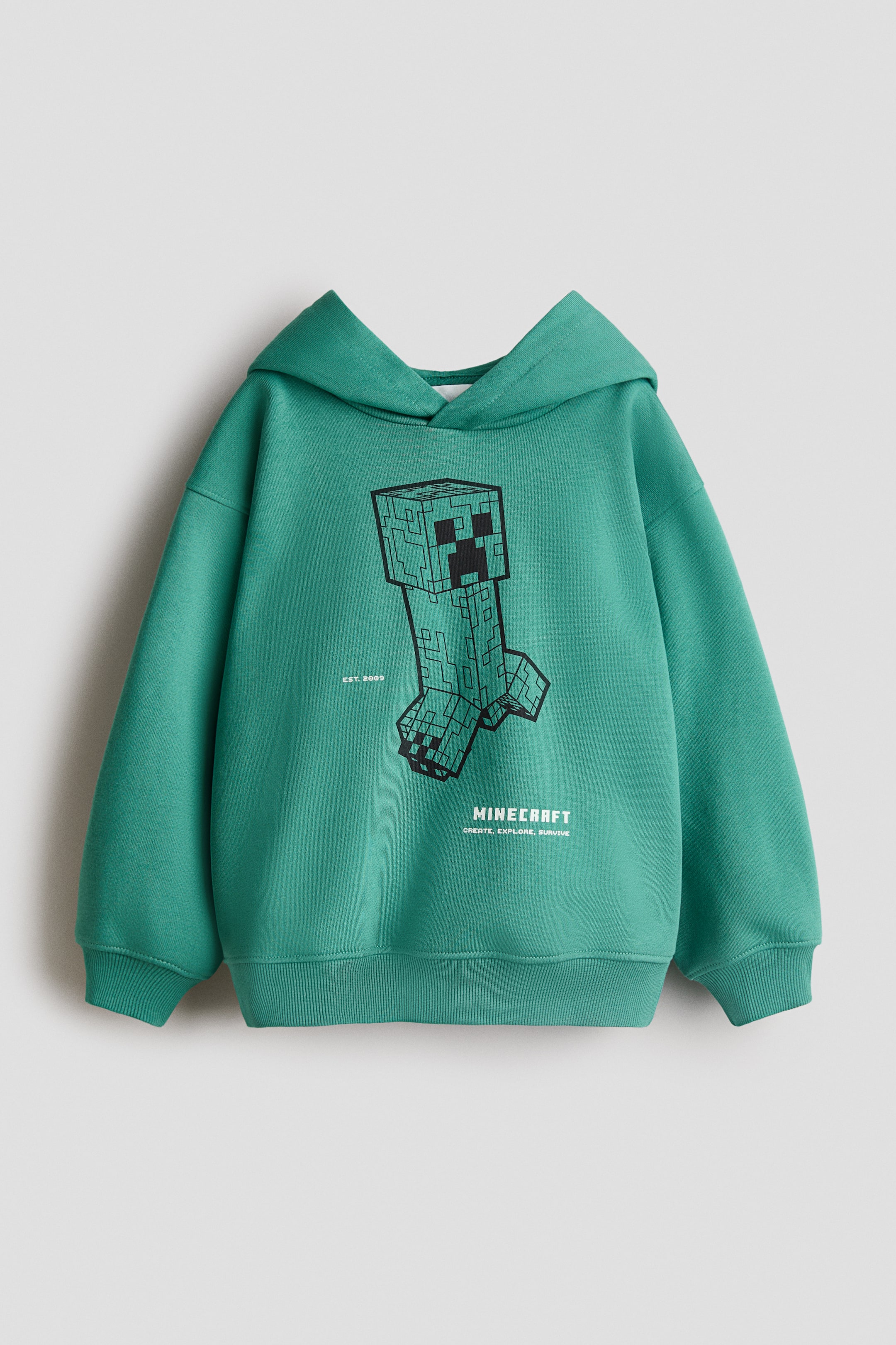 Prikaži veću sliku: Dukserica s kapuljačom i aplikacijama - Green/Minecraft - Kids | H&M RS 1