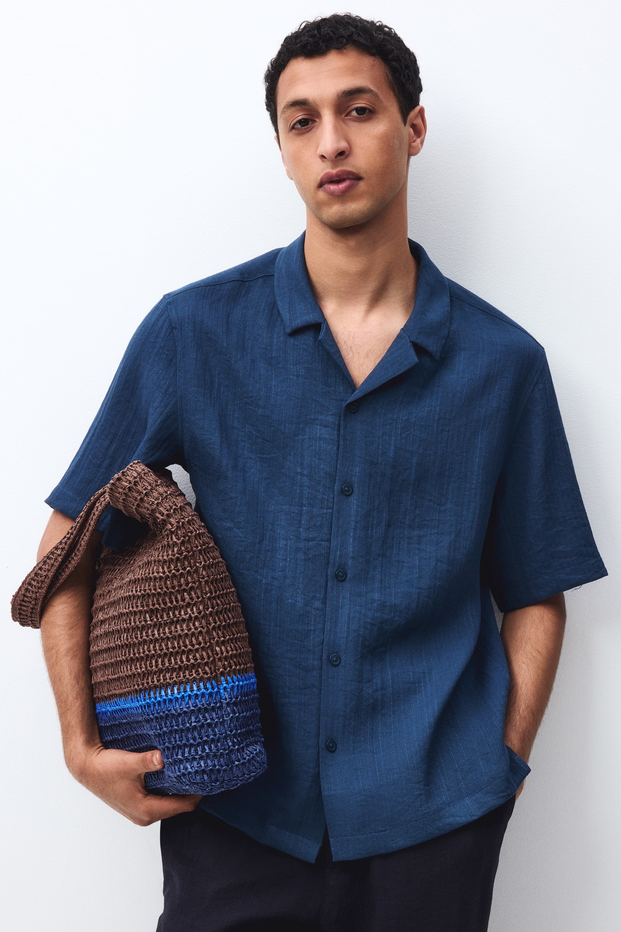 Chemise décontractée avec col cubain