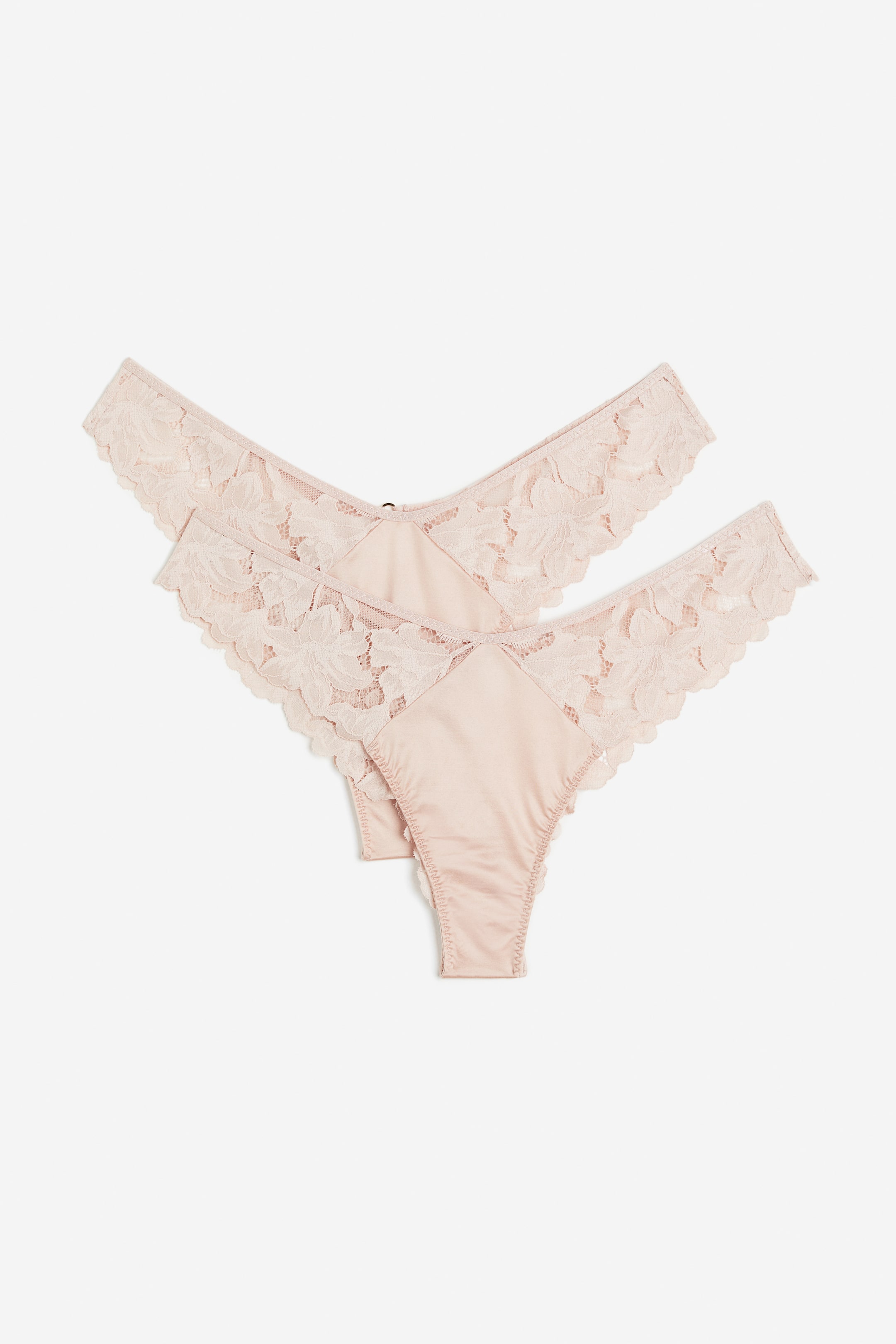 2 Pack Lace Brazilian Briefs Light Pink Ladies Handm Us