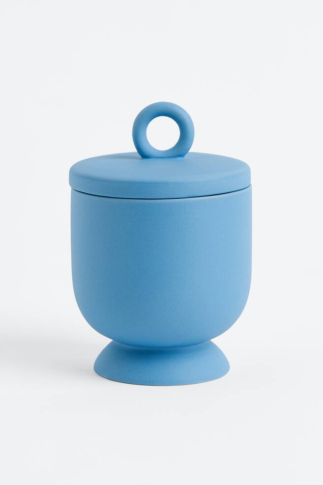 Stoneware pot - Light blue/Light beige - 1