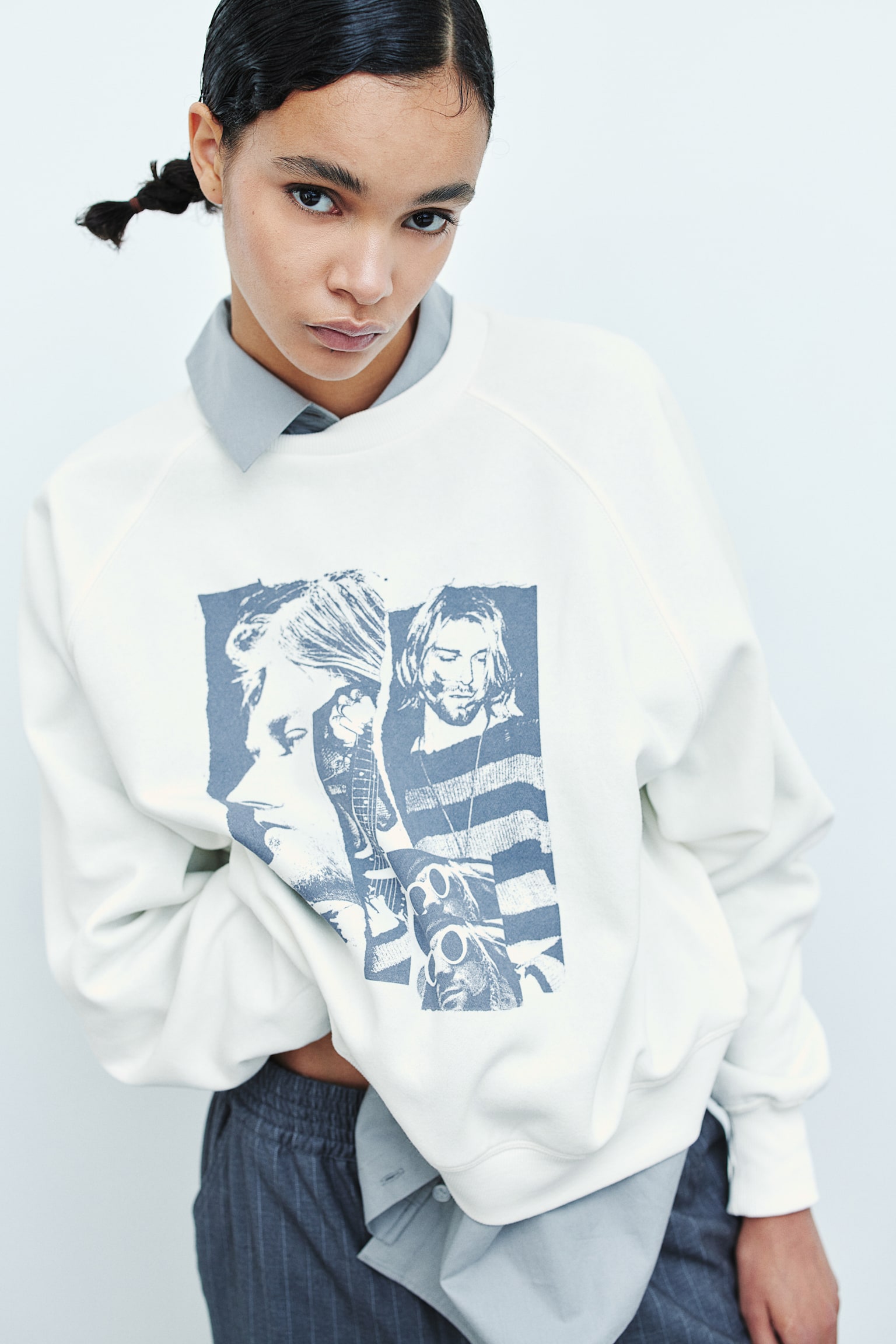 Printed sweatshirt - Cream/Kurt Cobain/Dark grey/Fender - 5