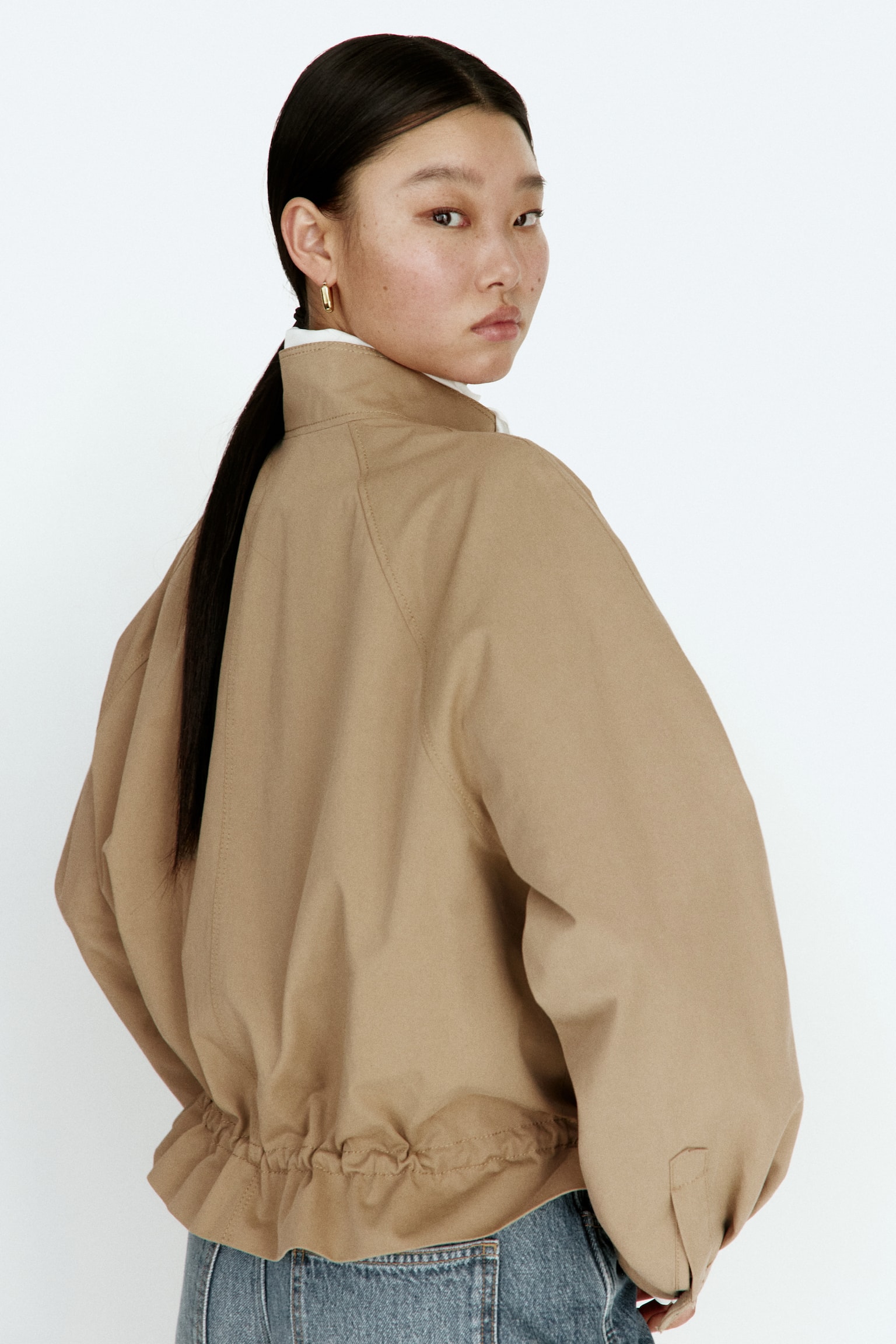 Cotton twill jacket - Dark beige/Brown - 4