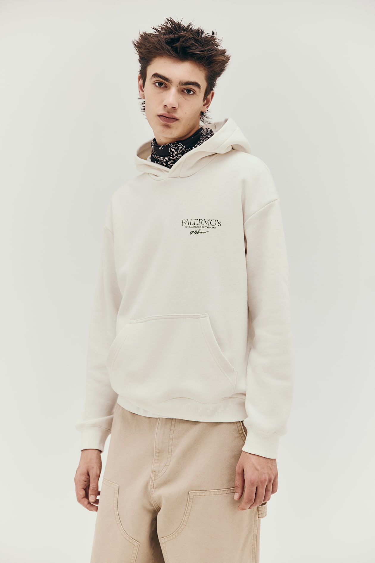 Sudadera H&m Sudadera Blanca Con Rosas Hombre Sudadera Con