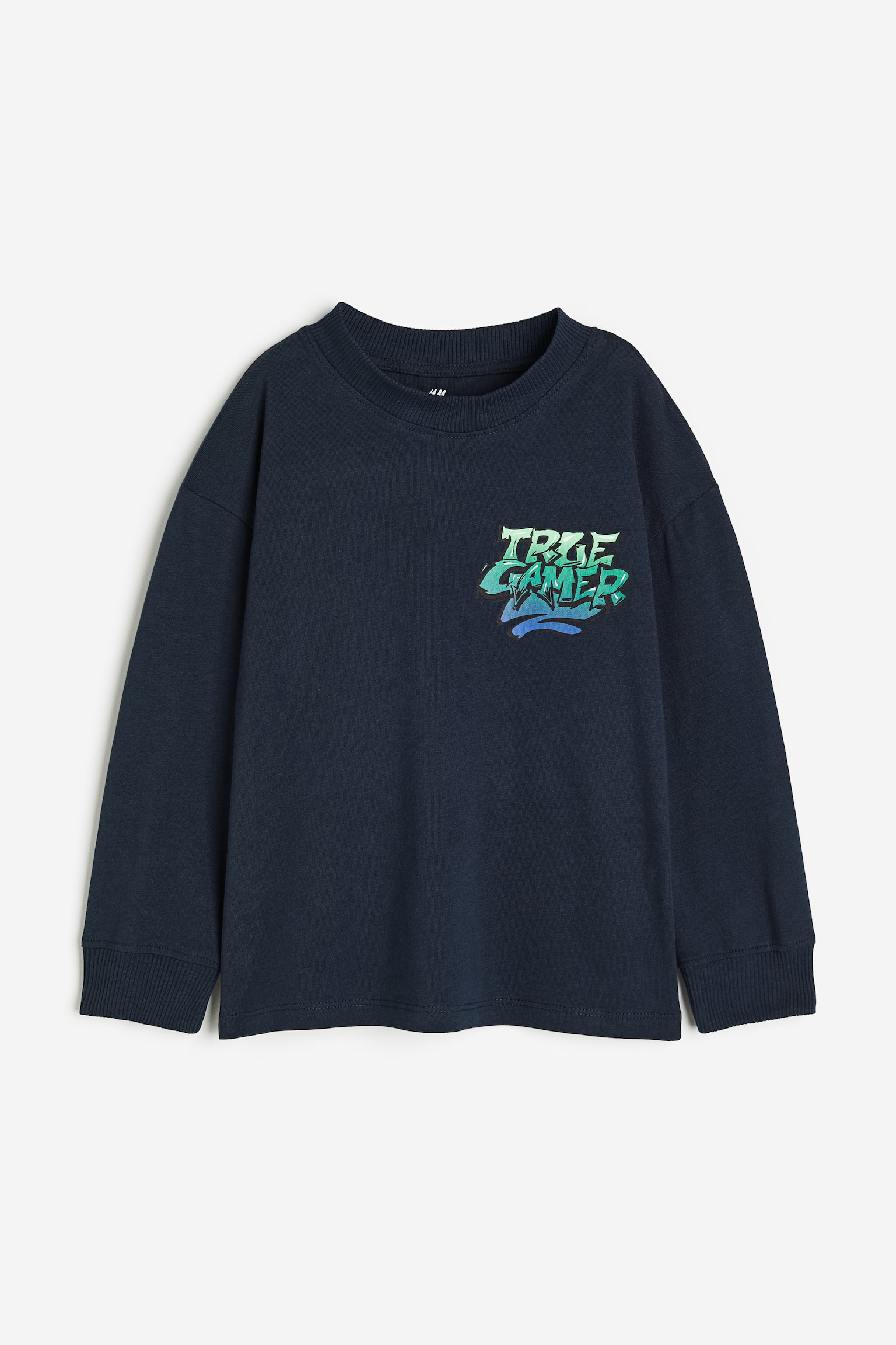 Print Long Sleeve Tee - Navy blue/True Gamer - 1