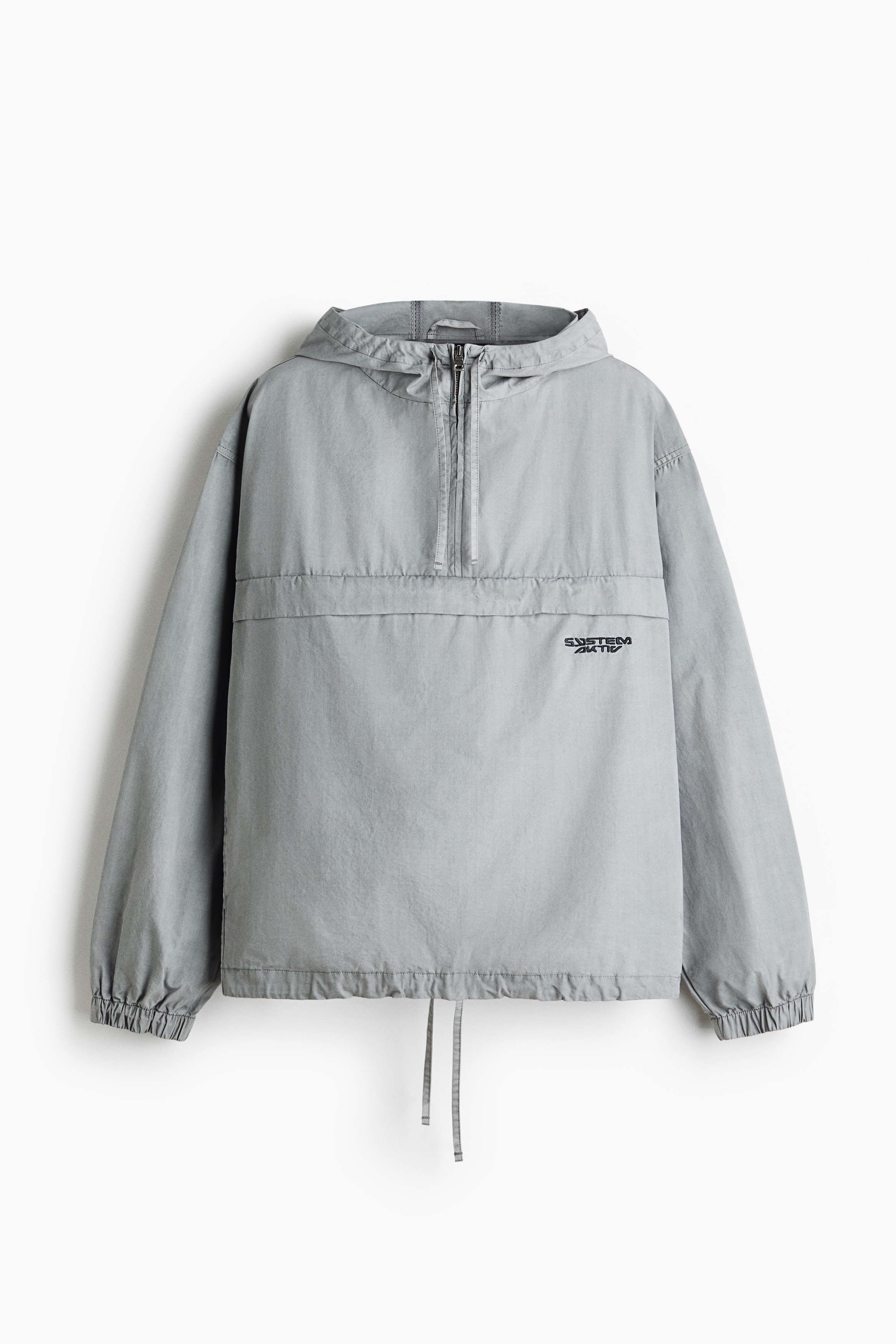 Chaqueta popover de algodón Loose Fit - Gris claro/System