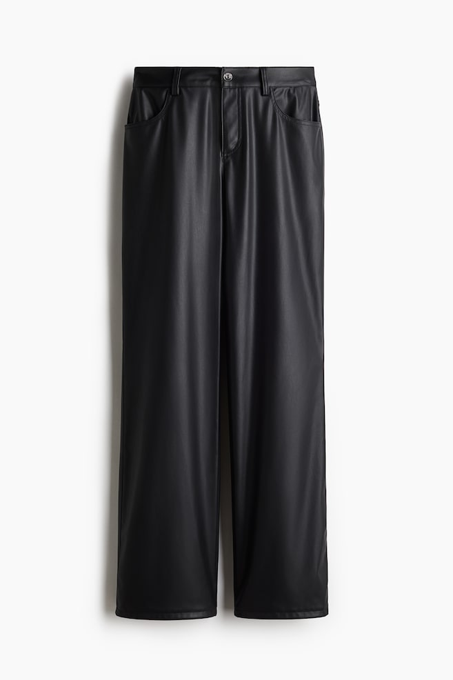 Straight Coated Pants - Black - 1