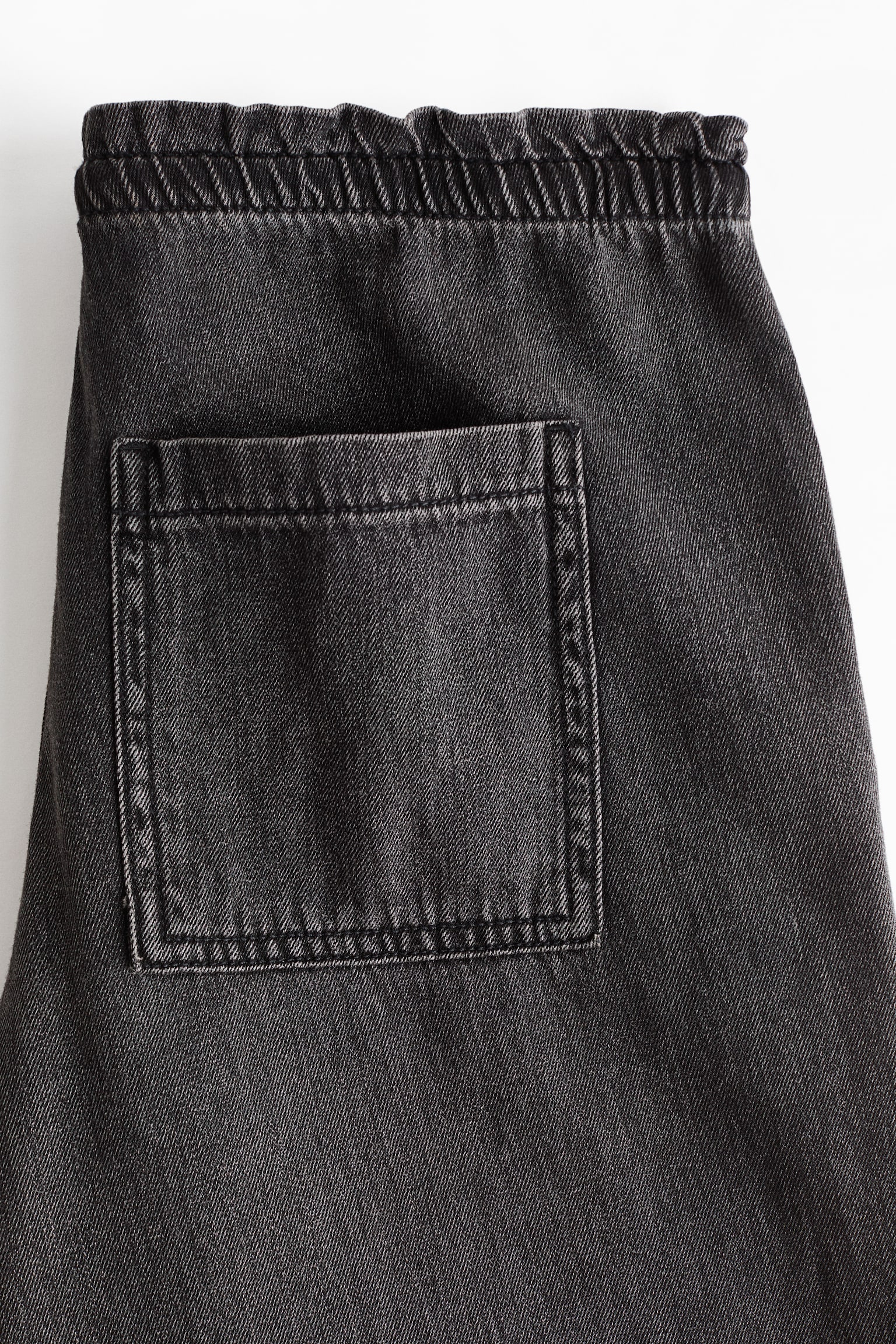 Denim pull-on trousers-Dark denim grey - 4