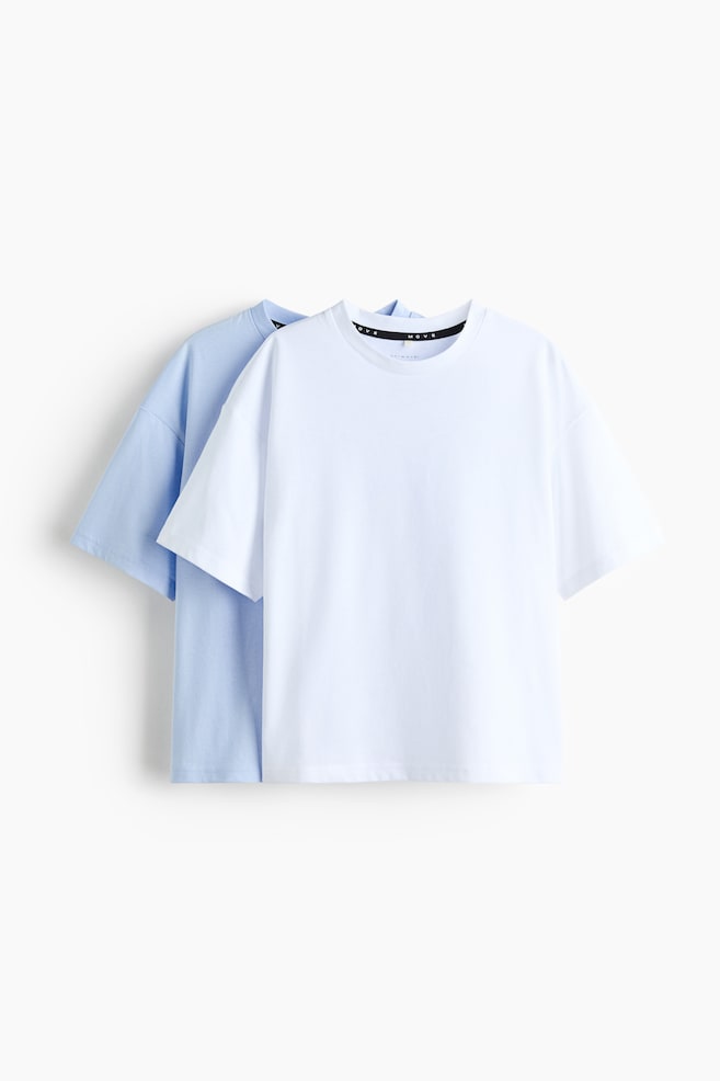 Pack de 2 camisetas boxy con DryMove™ Relaxed Fit - Azul claro/Blanco/Verde aceituna/Negro/Rosa/Gris oscuro - 1