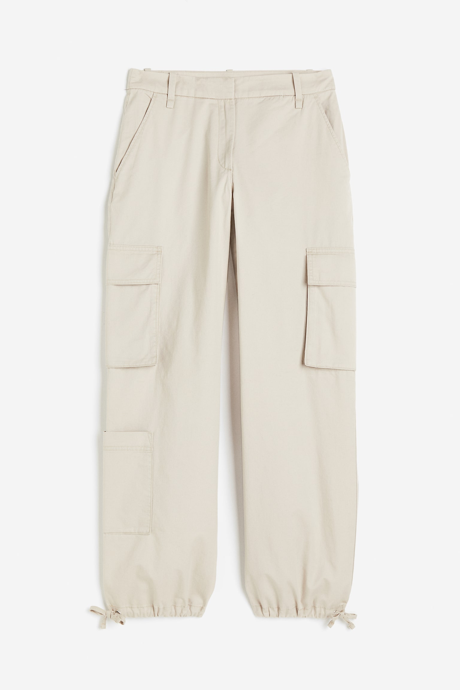 Twill cargo trousers - Beige/Black - 2