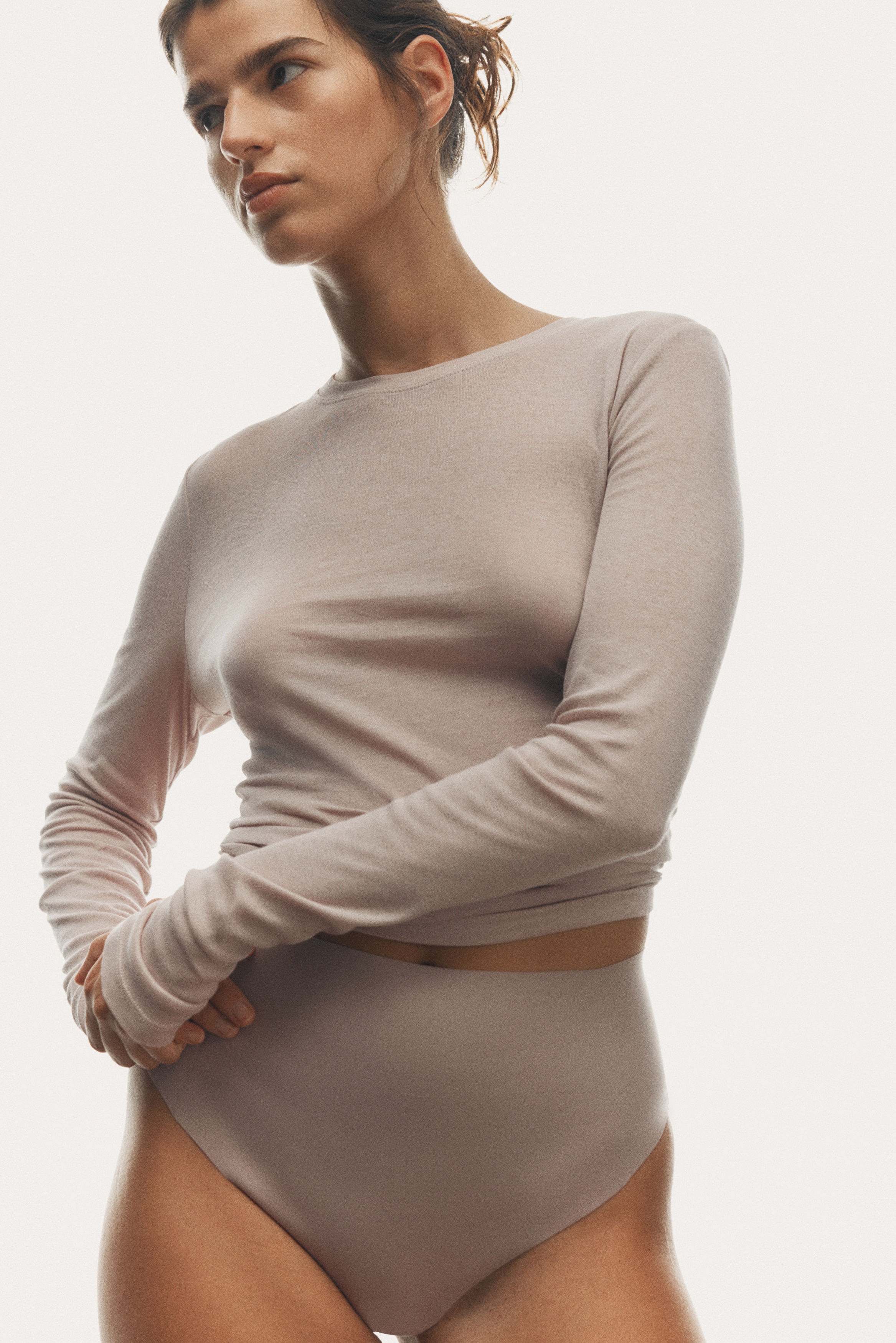 Trusser Brazilian Medium Shape - Støvet lys rosa/Sort/Mørkebrun