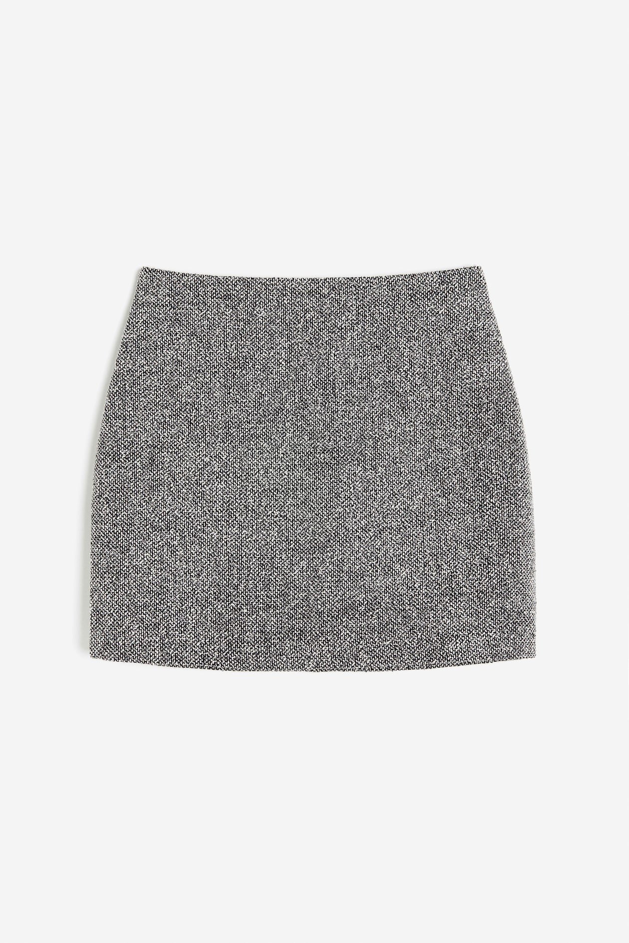 Textured Mini Skirt - Gray/salt and pepper - Ladies | H&M US