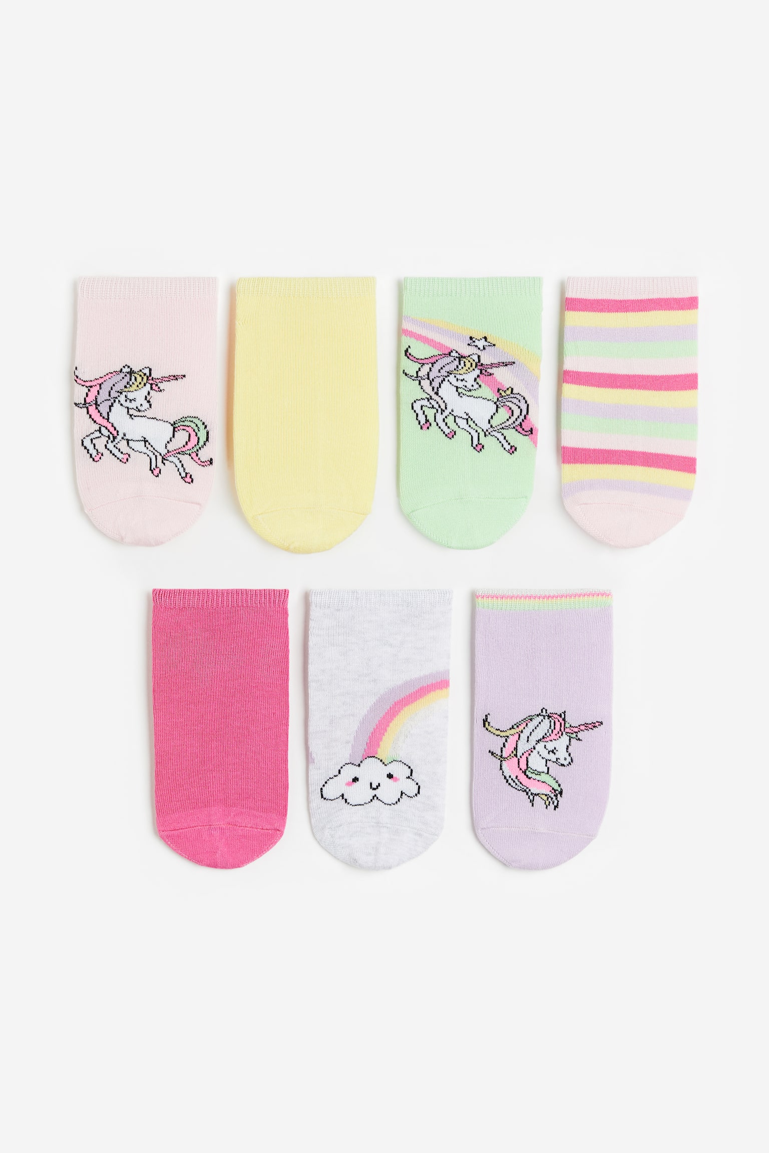 7-pack Sneaker Socks - Lilac/Unicorns/Light pink/Bunny - 1